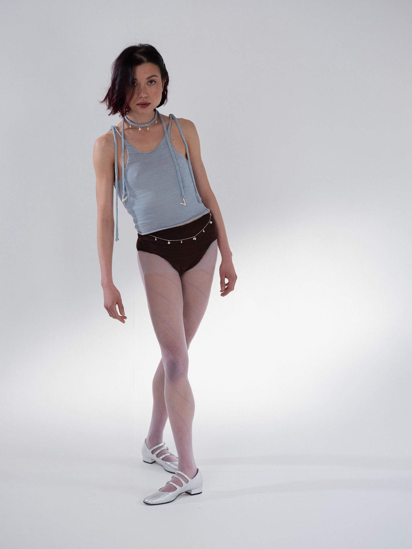 Handknitted culotte with detachable necklace