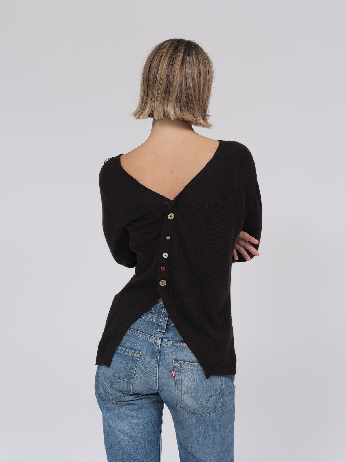 Asymmetrical Cardigan Chocolate Brown
