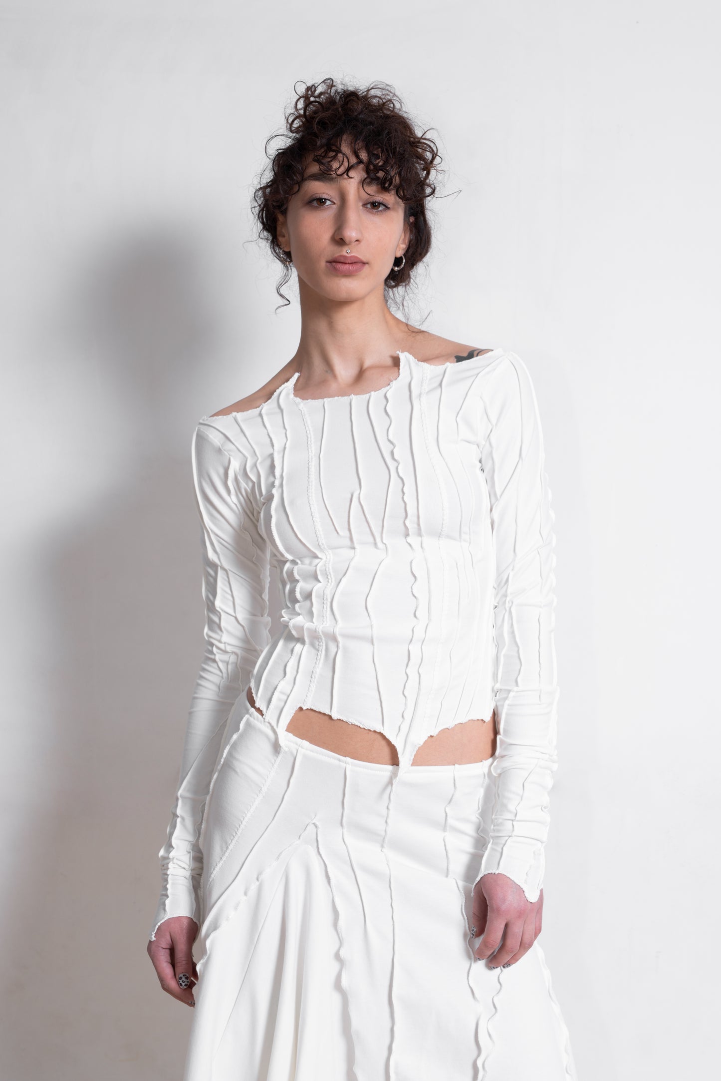 Scraps Bandage Long Sleeve Top