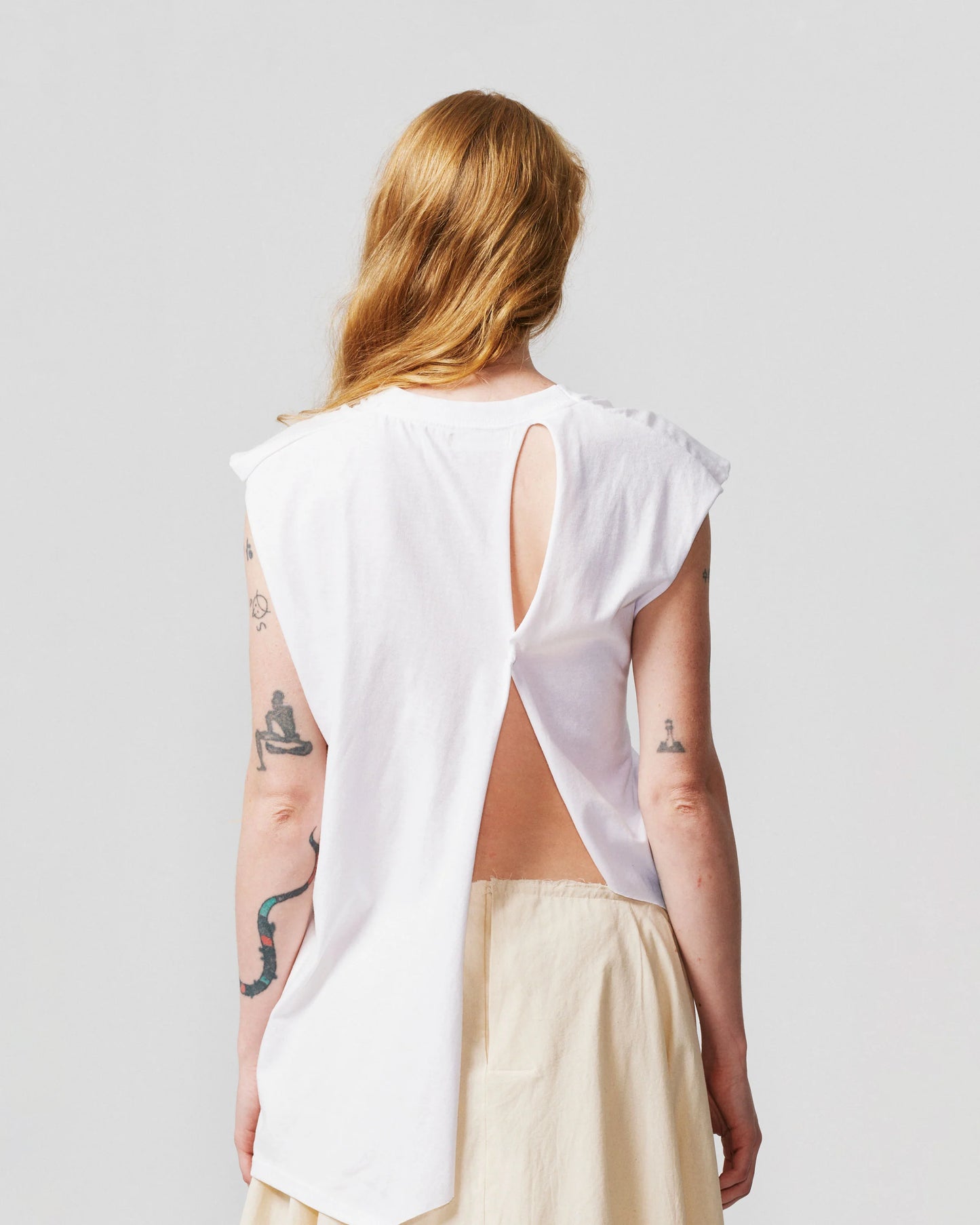 Asymmetrical White T-shirt