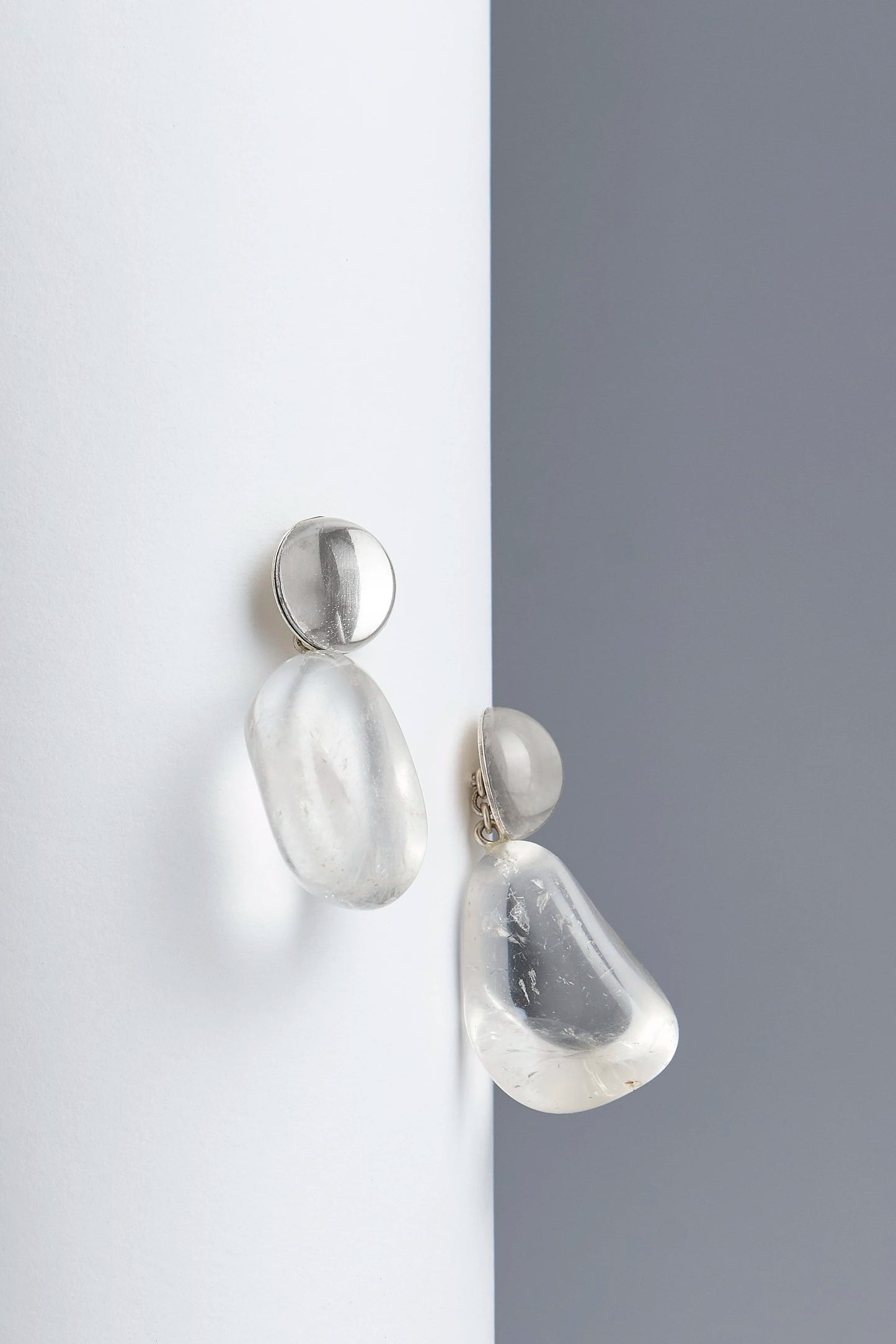 Pebble Earrings No.1 Rock Crystal