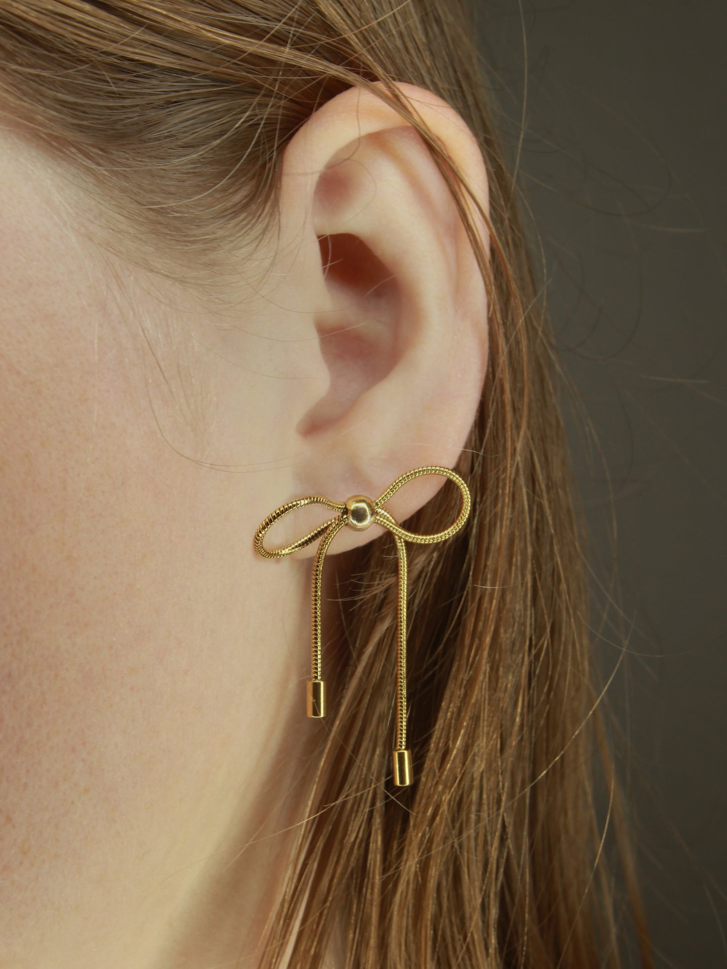 Gold Bow Earrings
