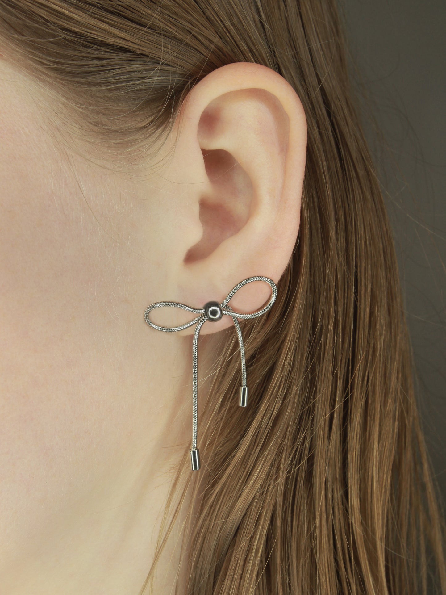 Silver Bow Earrings