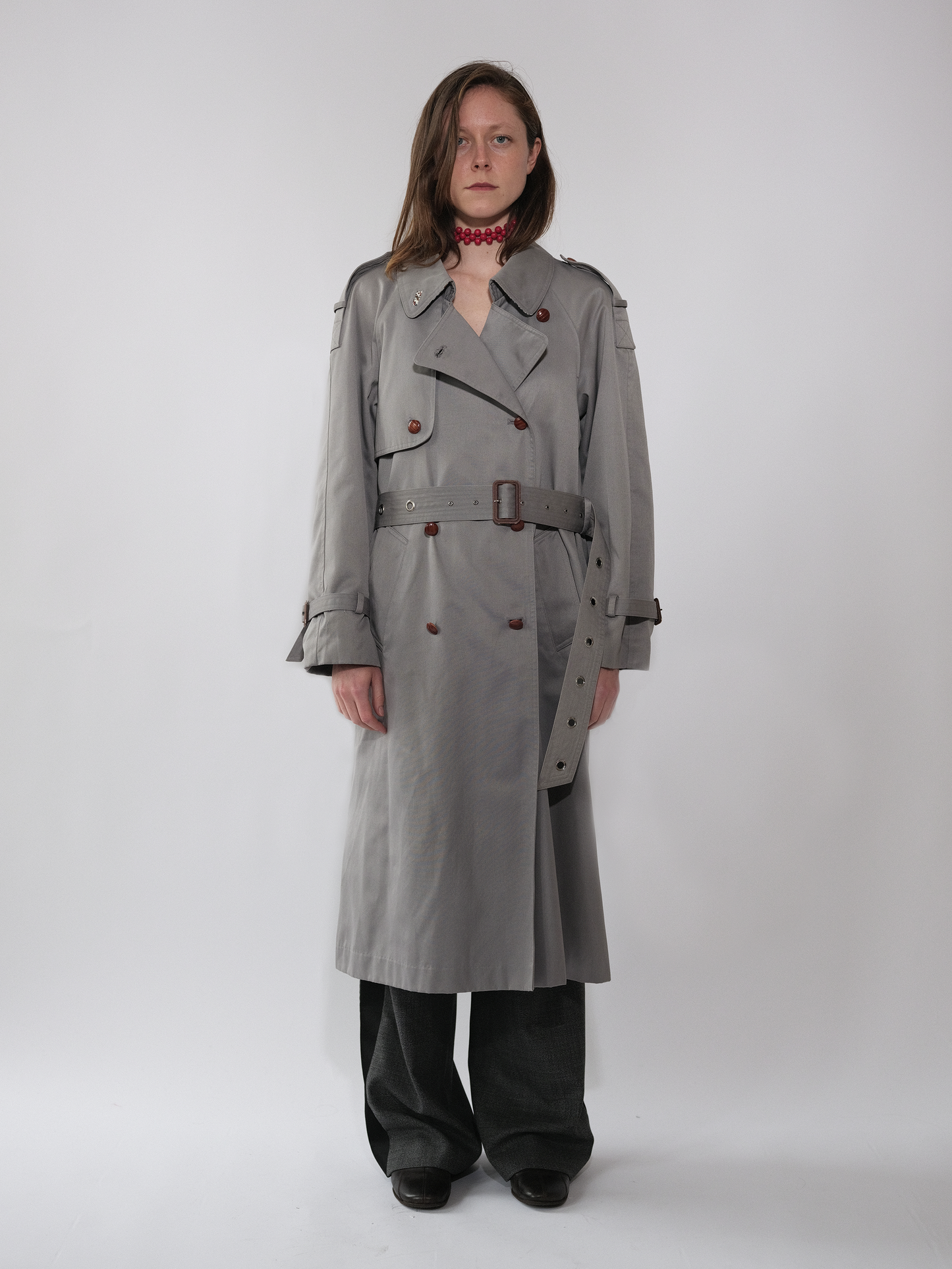 Grey belted Trench