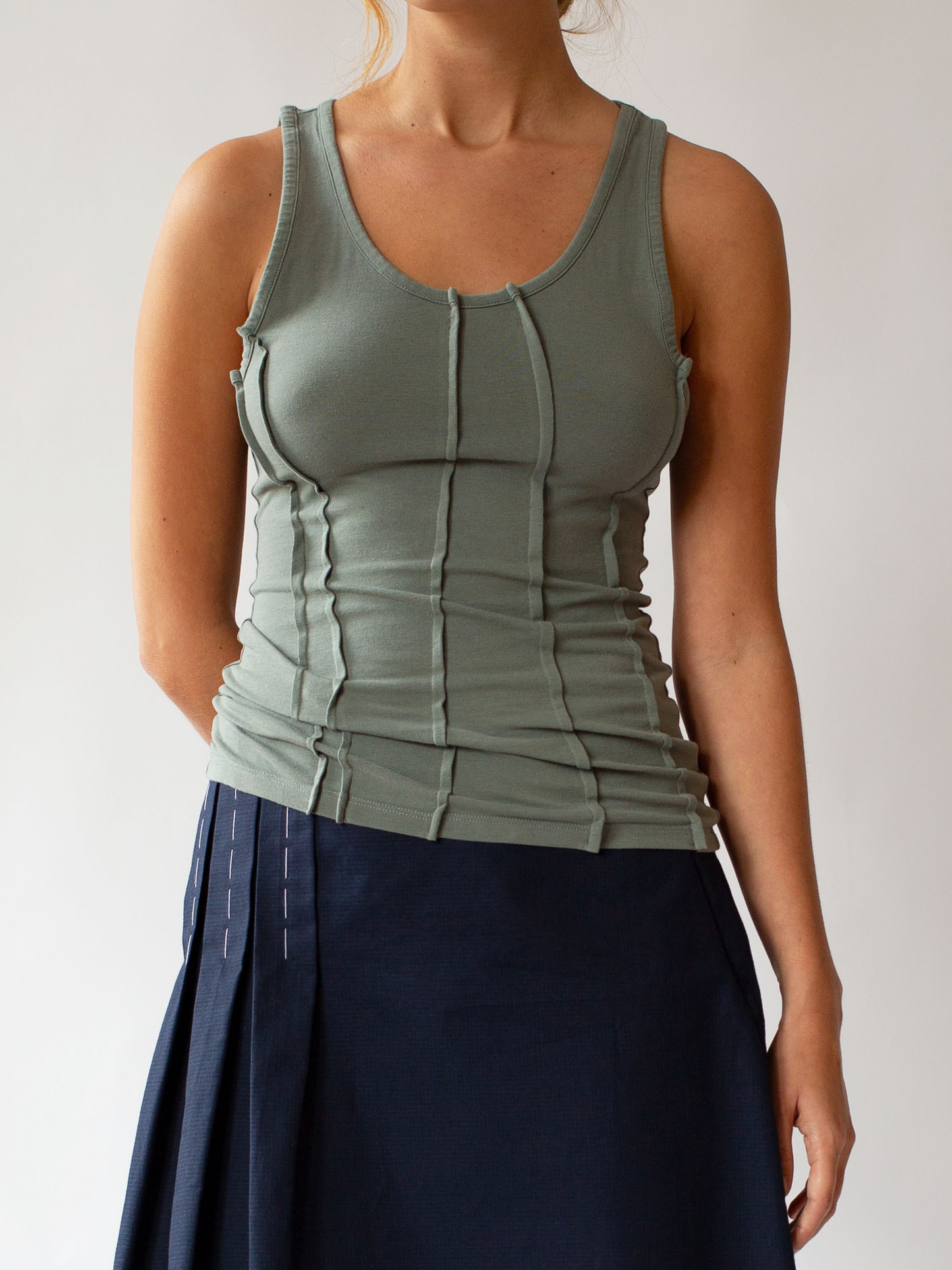 Khaki Exposed Seam Vest