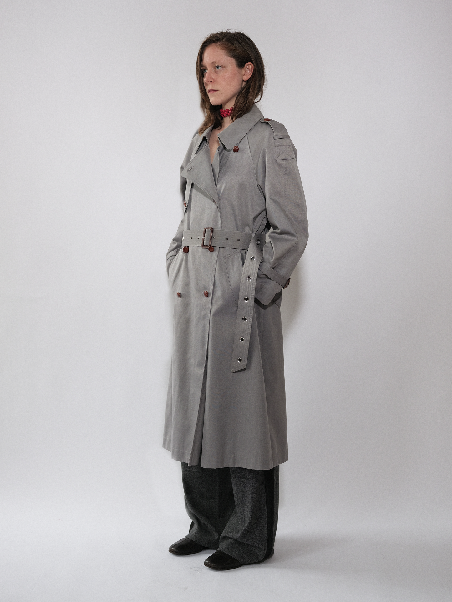 Grey belted Trench