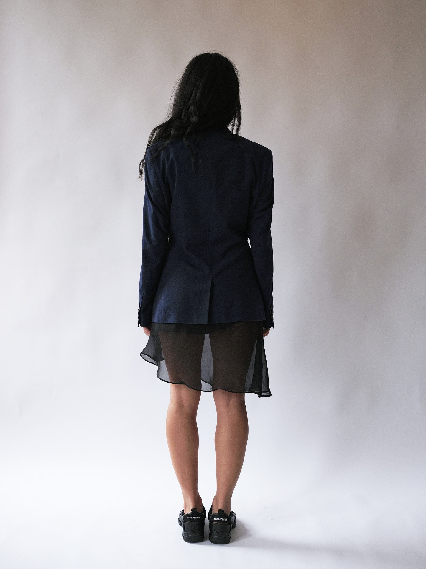 Navy hardware front blazer