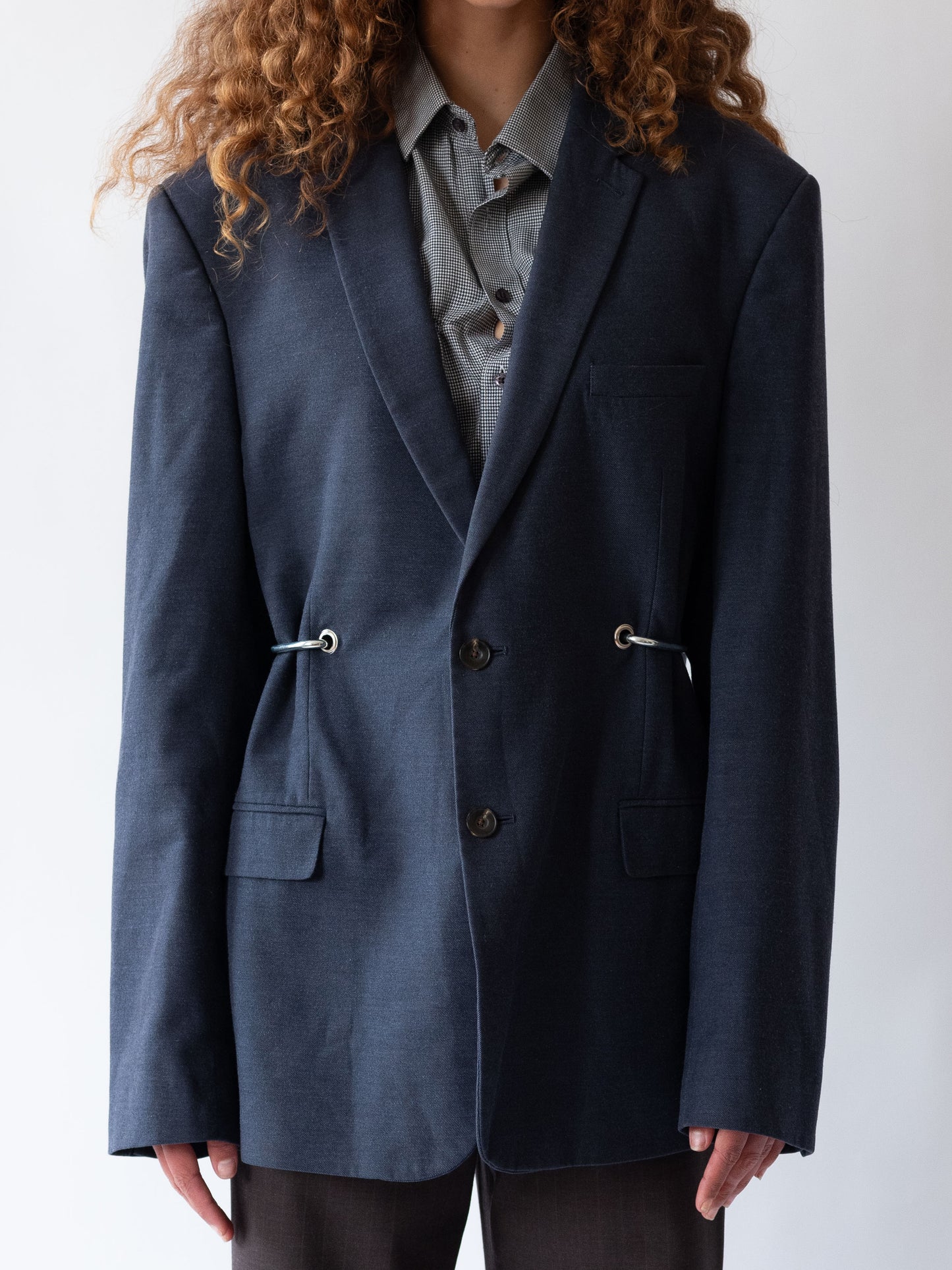 Royal Blue Hardware Front Blazer
