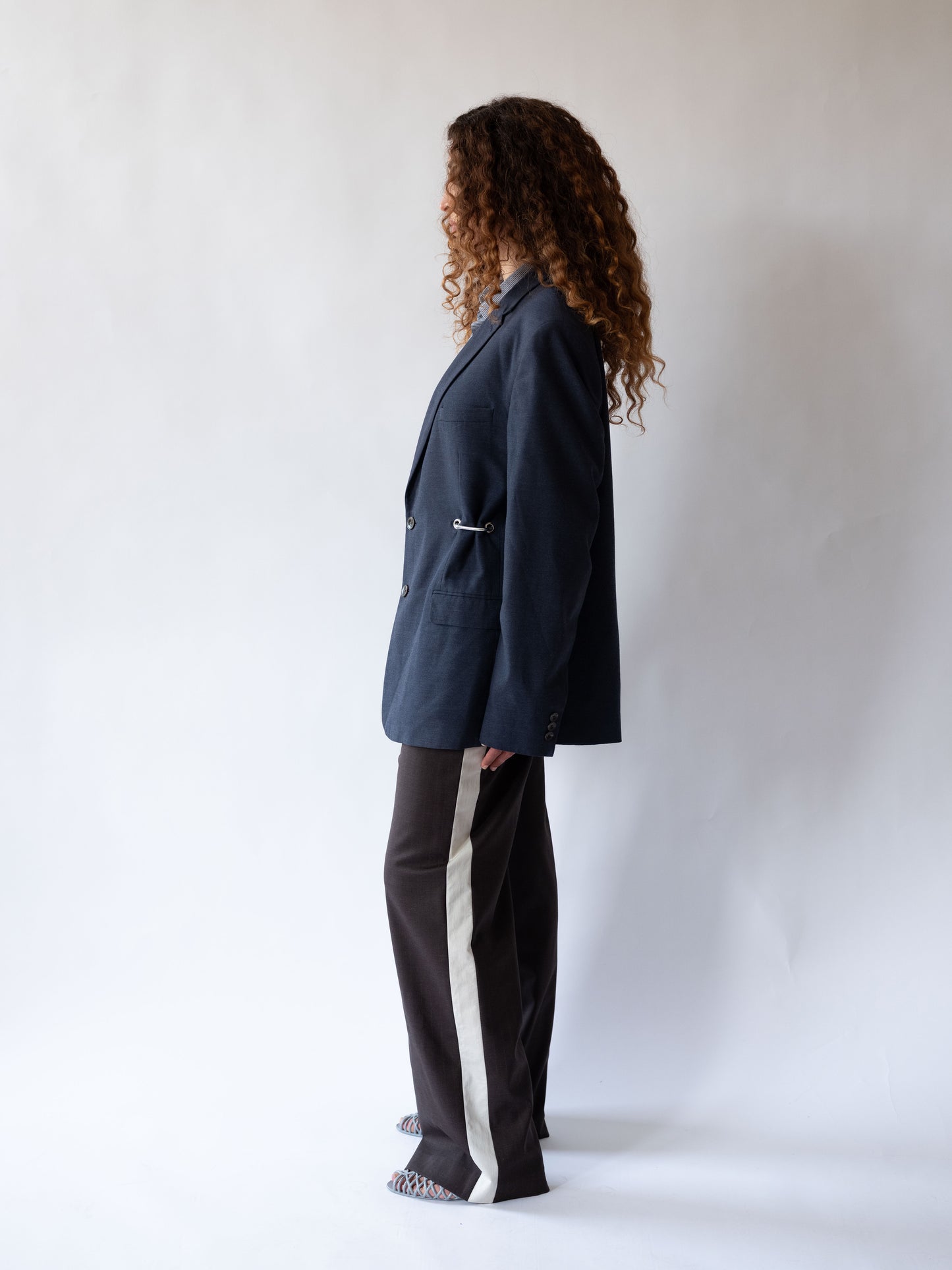 Royal Blue Hardware Front Blazer