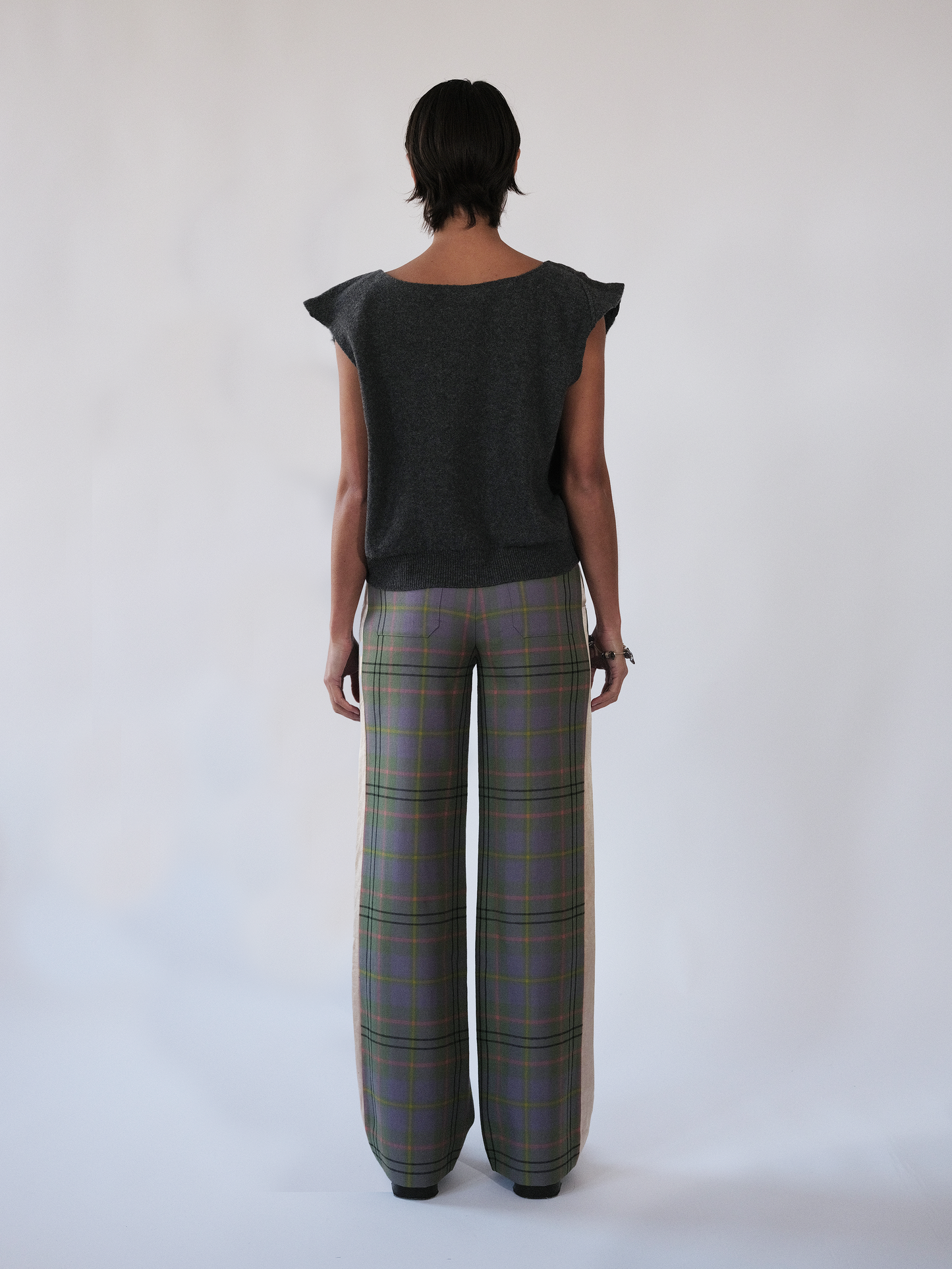 Tartan lilac trousers