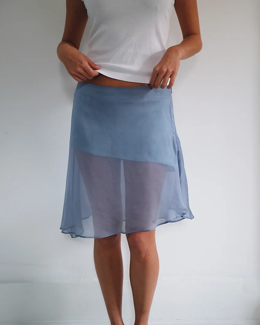 Blue Silk Skirt