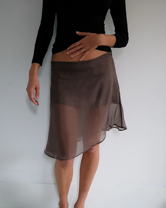 Brown Silk Skirt