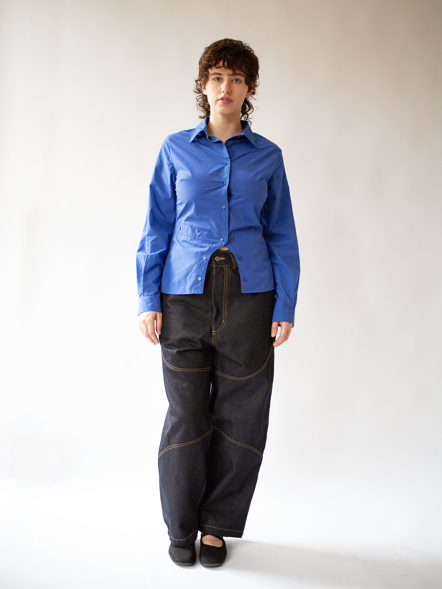 Meander Button Up Blue