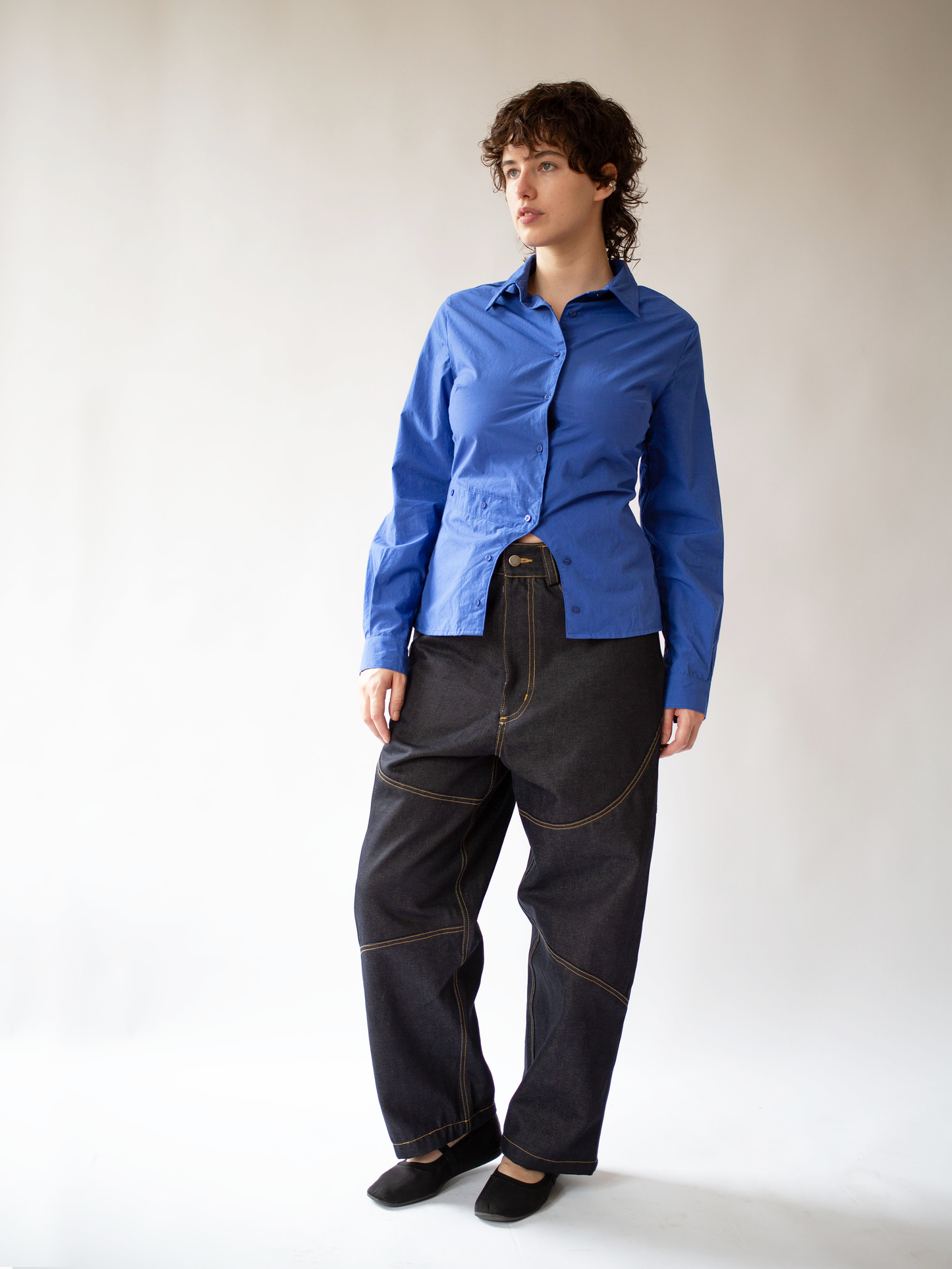 Meander Button Up Blue