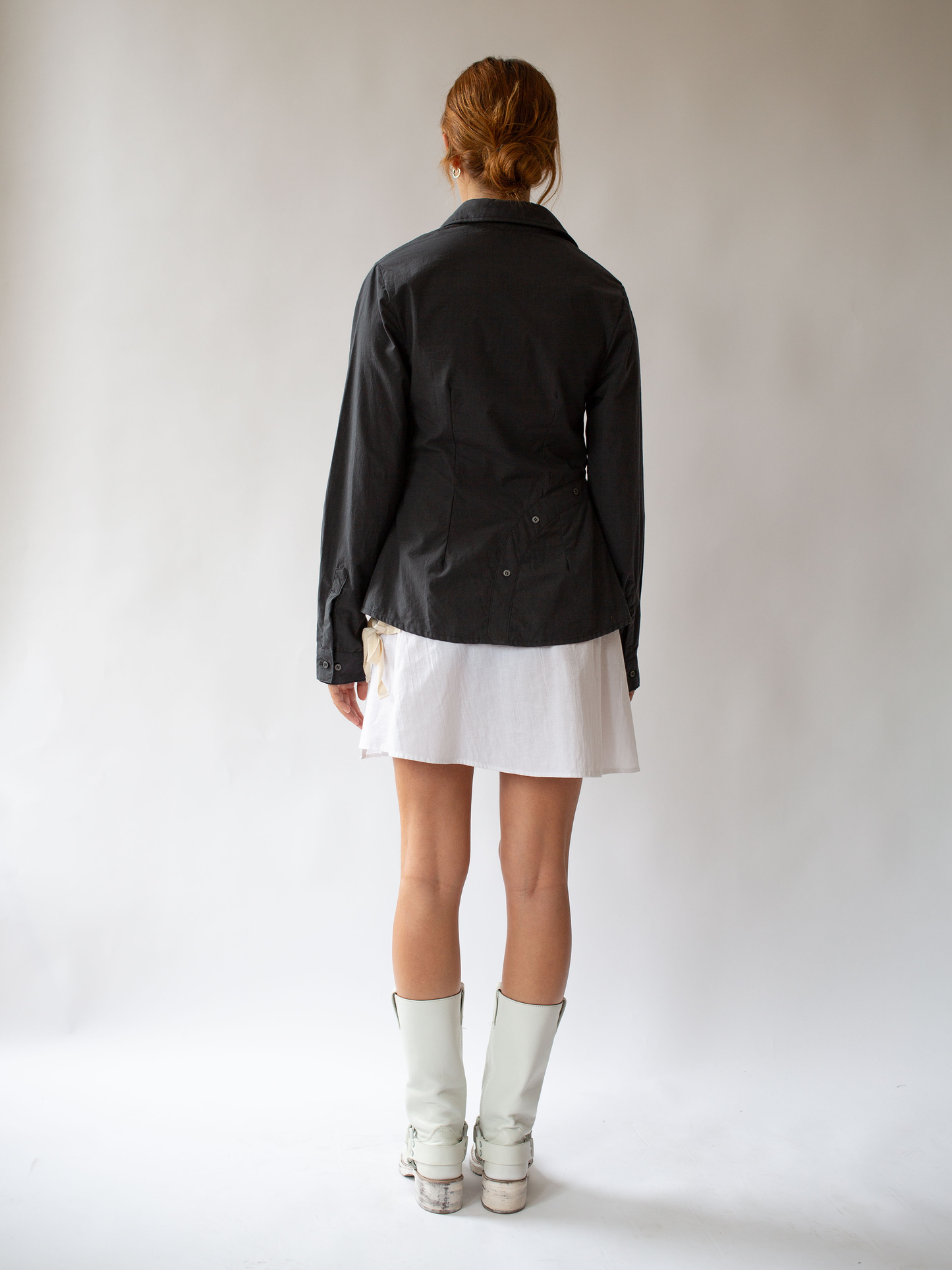 Meander Button Up Charcoal