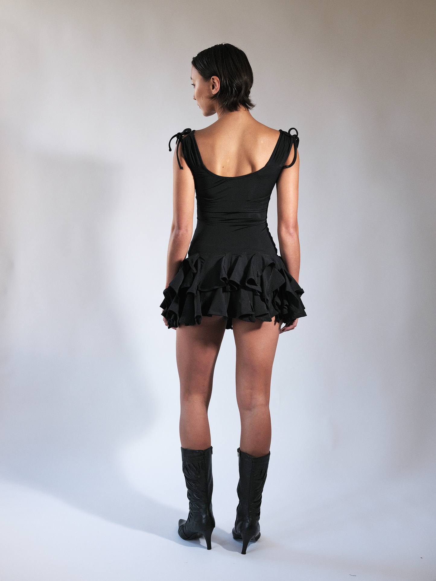 Scooped Tutu Dress Black