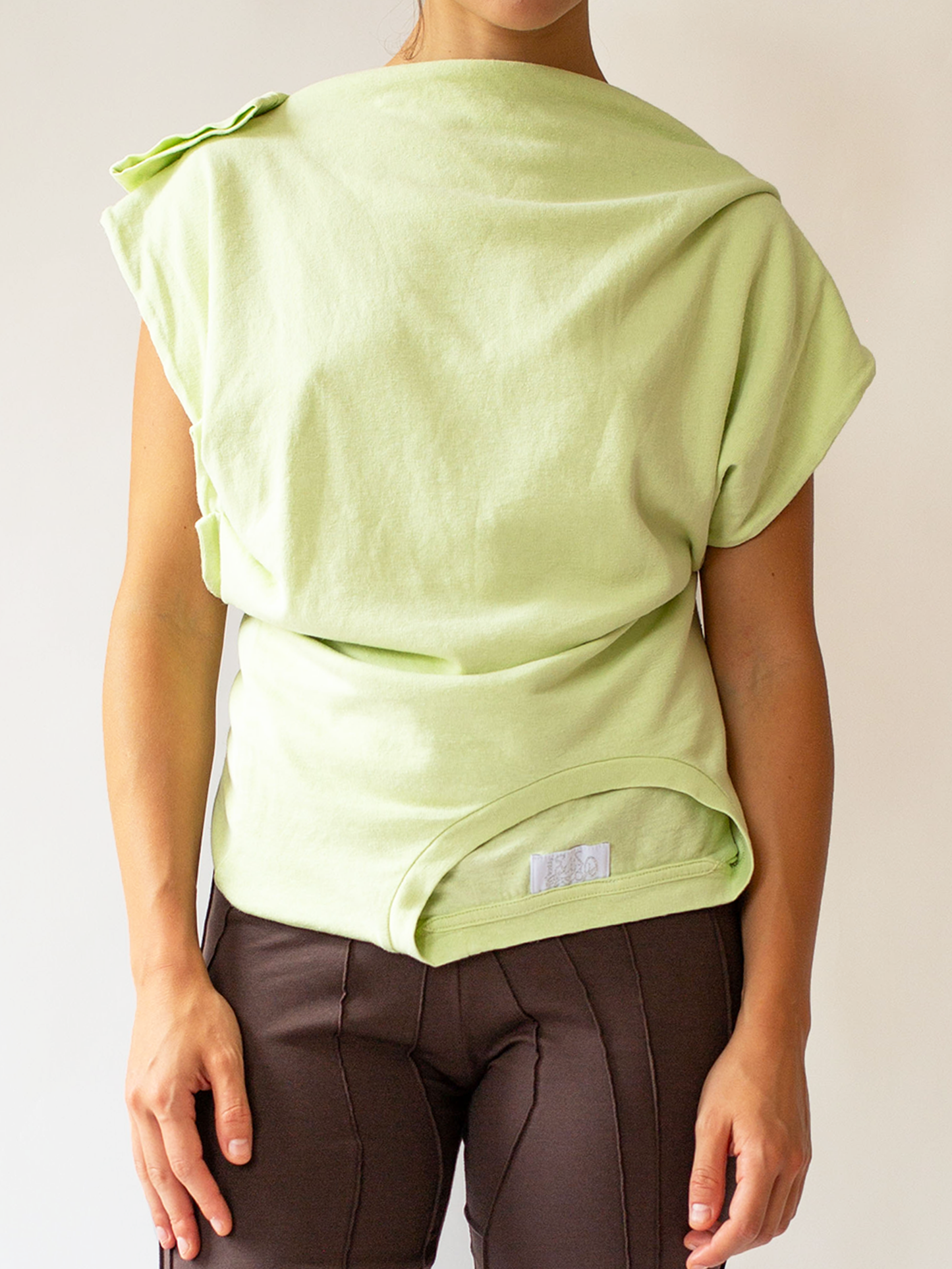 Long Sleeve Drape Tee Wasabi