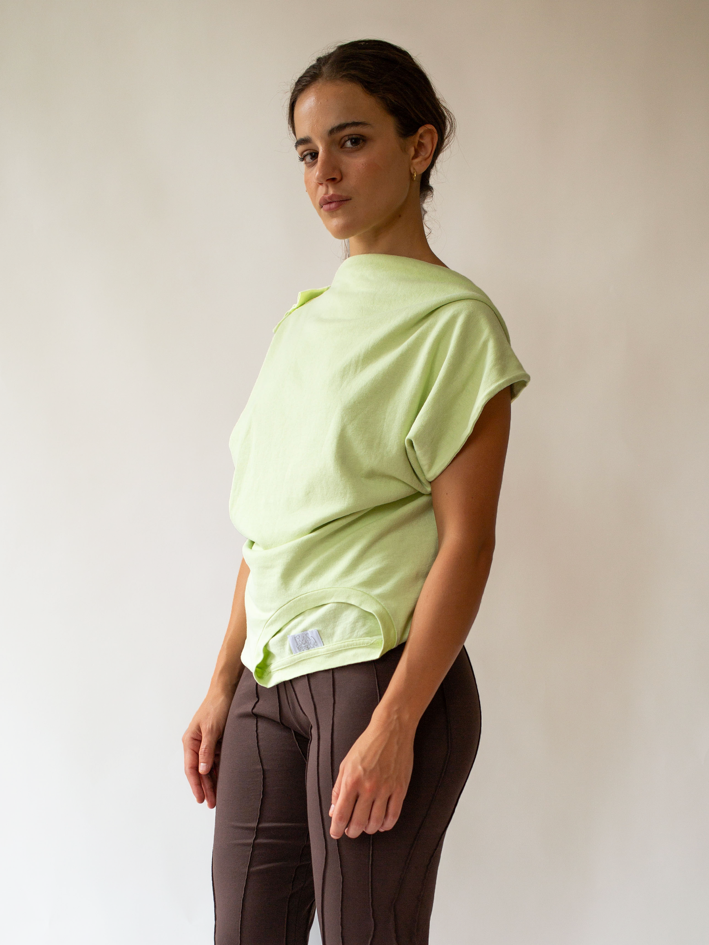 Long Sleeve Drape Tee Wasabi
