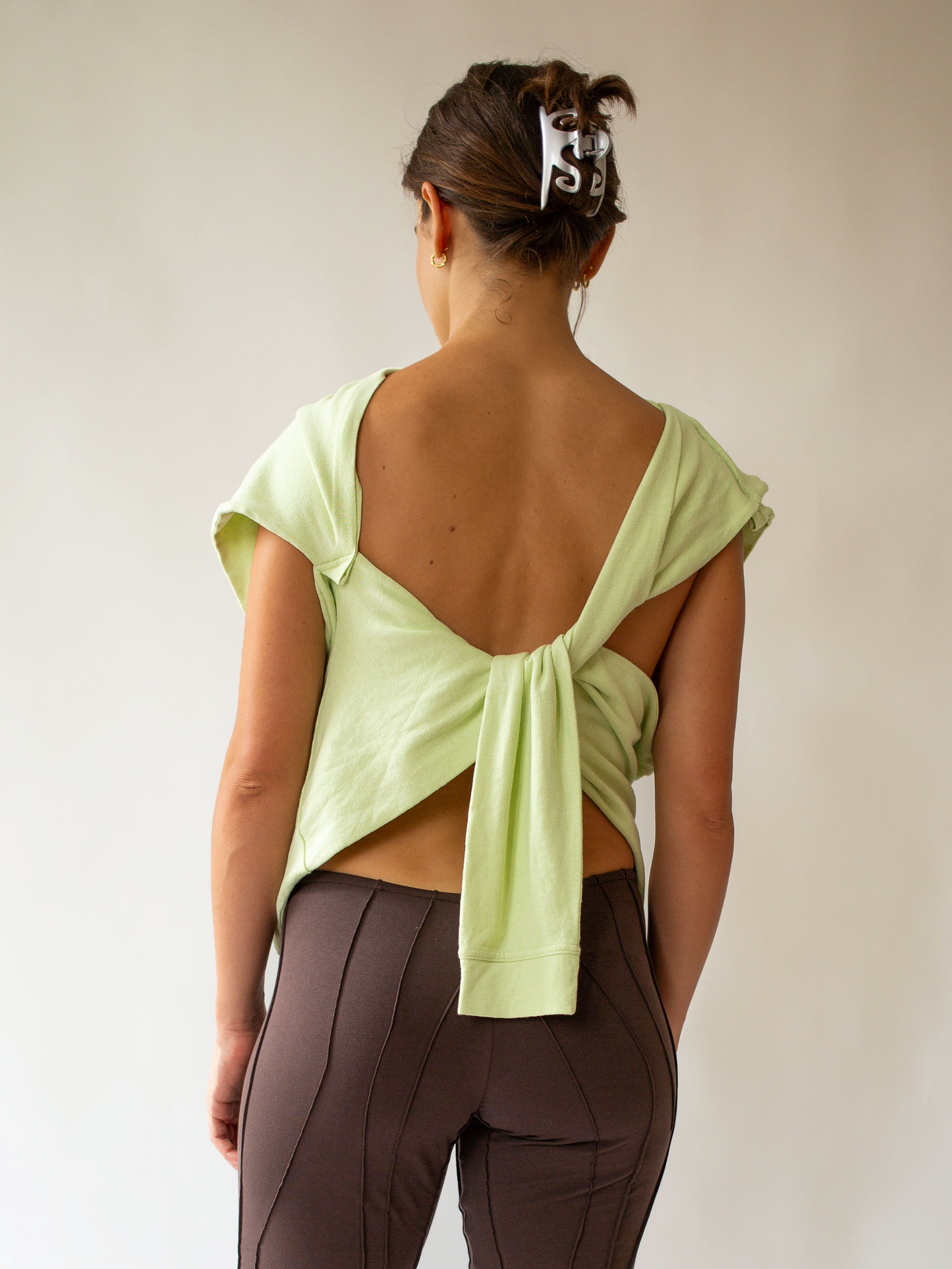 Long Sleeve Drape Tee Wasabi