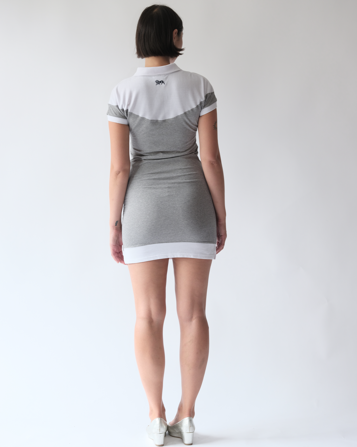 Polo Dress Grey/White