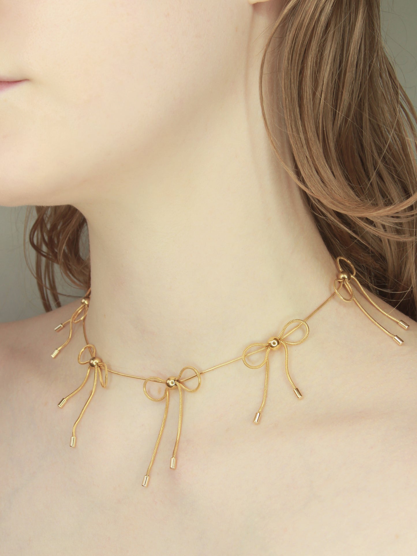 Gold Bow Necklace