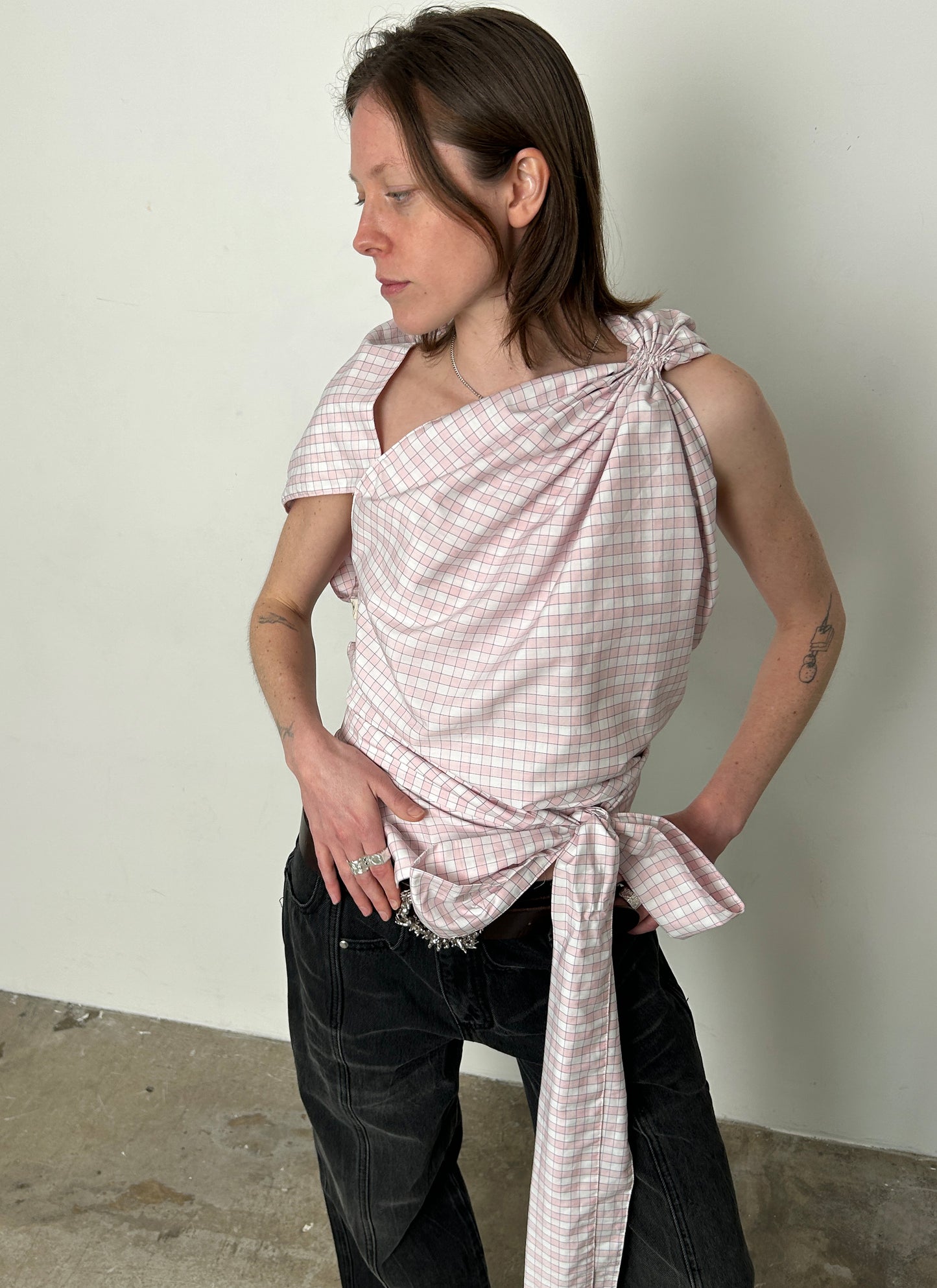 Eva Top in pink check