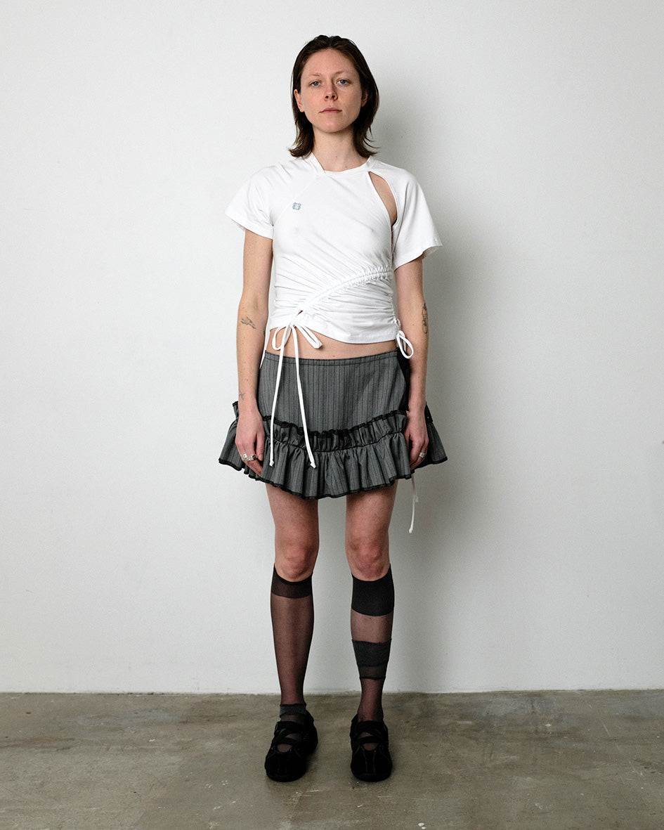 Ruched Tee White