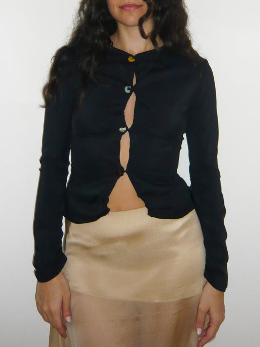 Bodycon Jersey Cardigan Black
