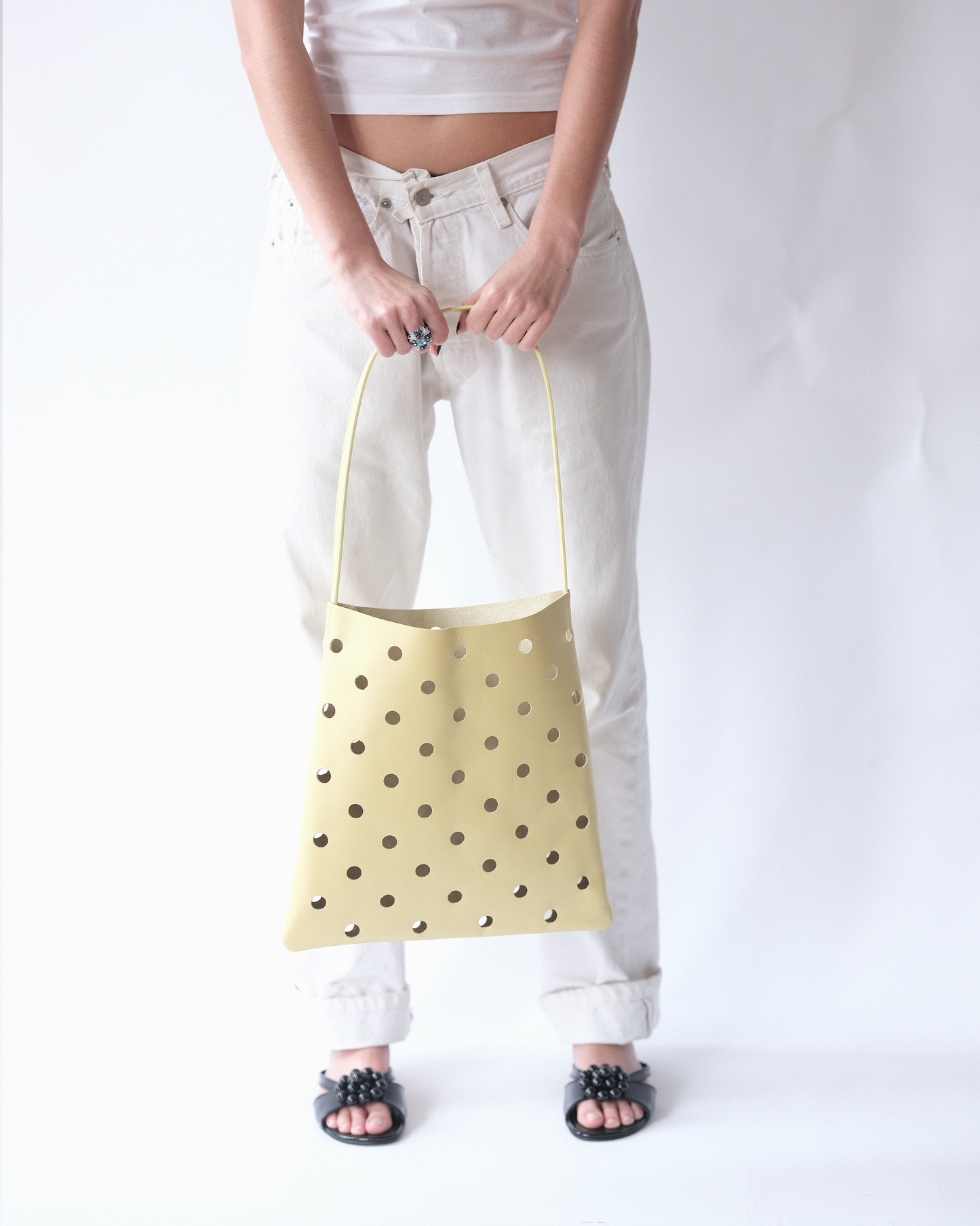 Yellow Polka Dot Leather Bag