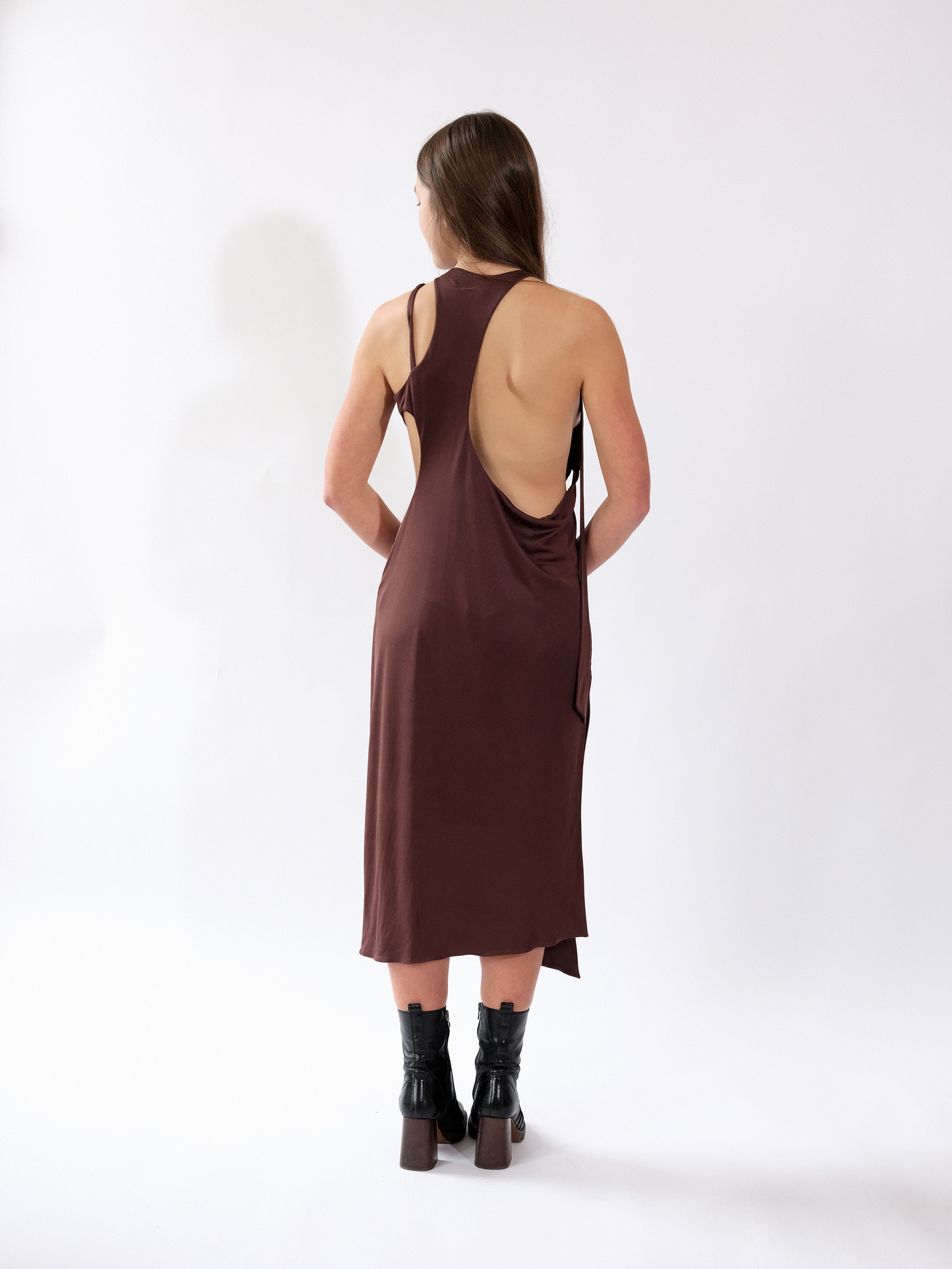 Asymmetric Dress Brown