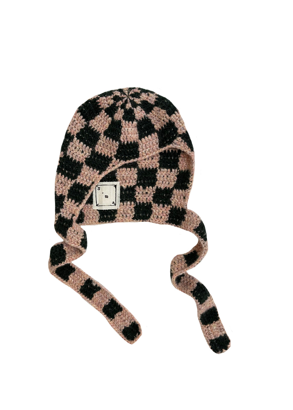 Crochet Hood (green/light pink)