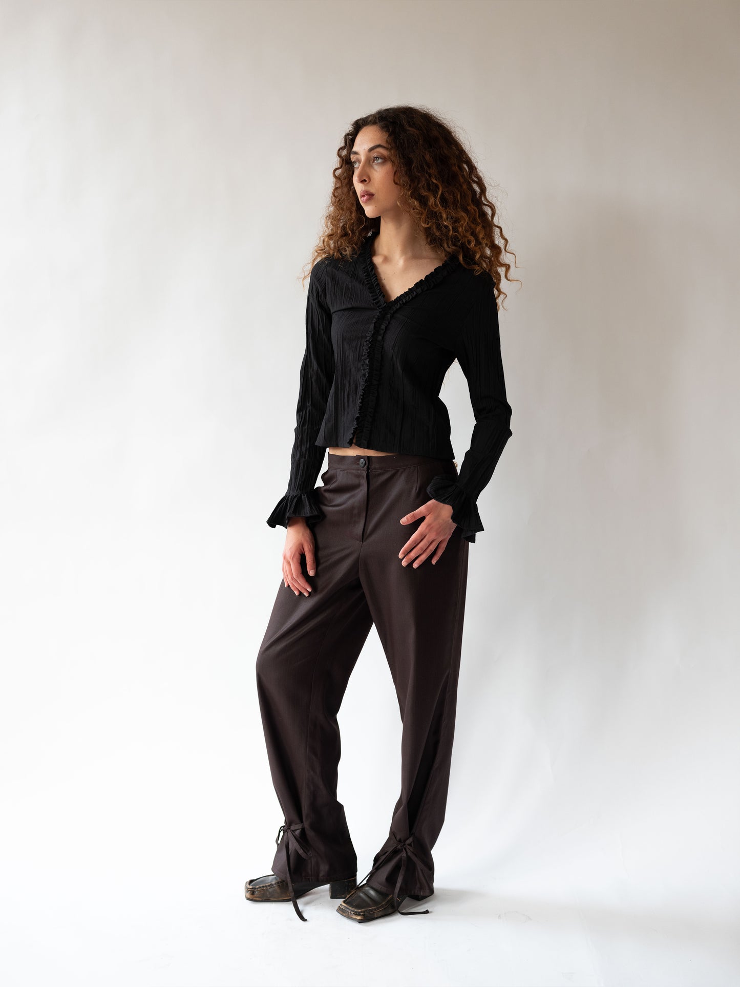 Crinkle Ruffle Shirt