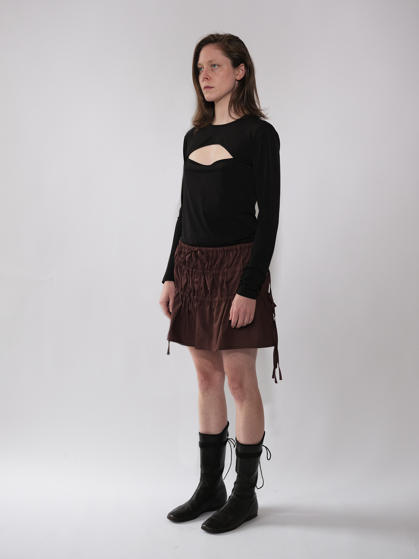 Ruched Skirt Espresso