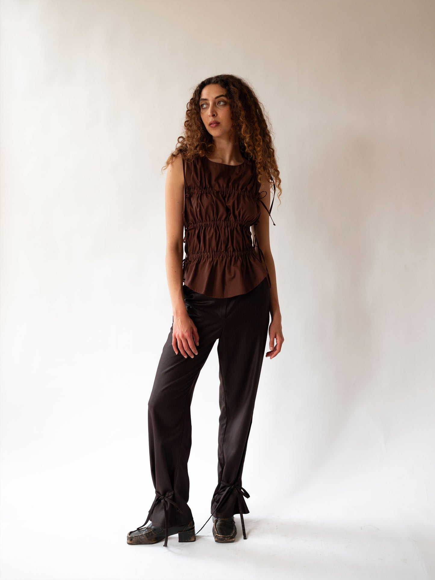 Ruched Vest Espresso
