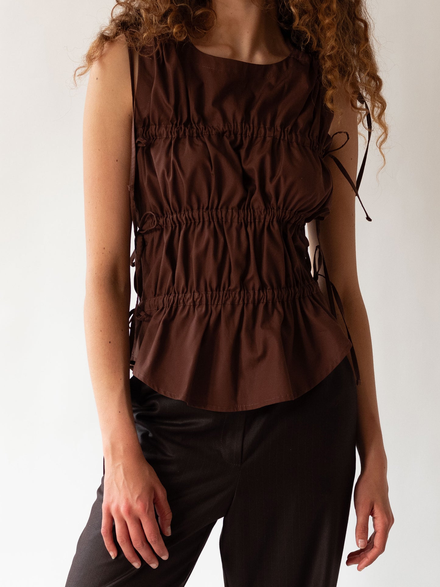 Ruched Vest Espresso