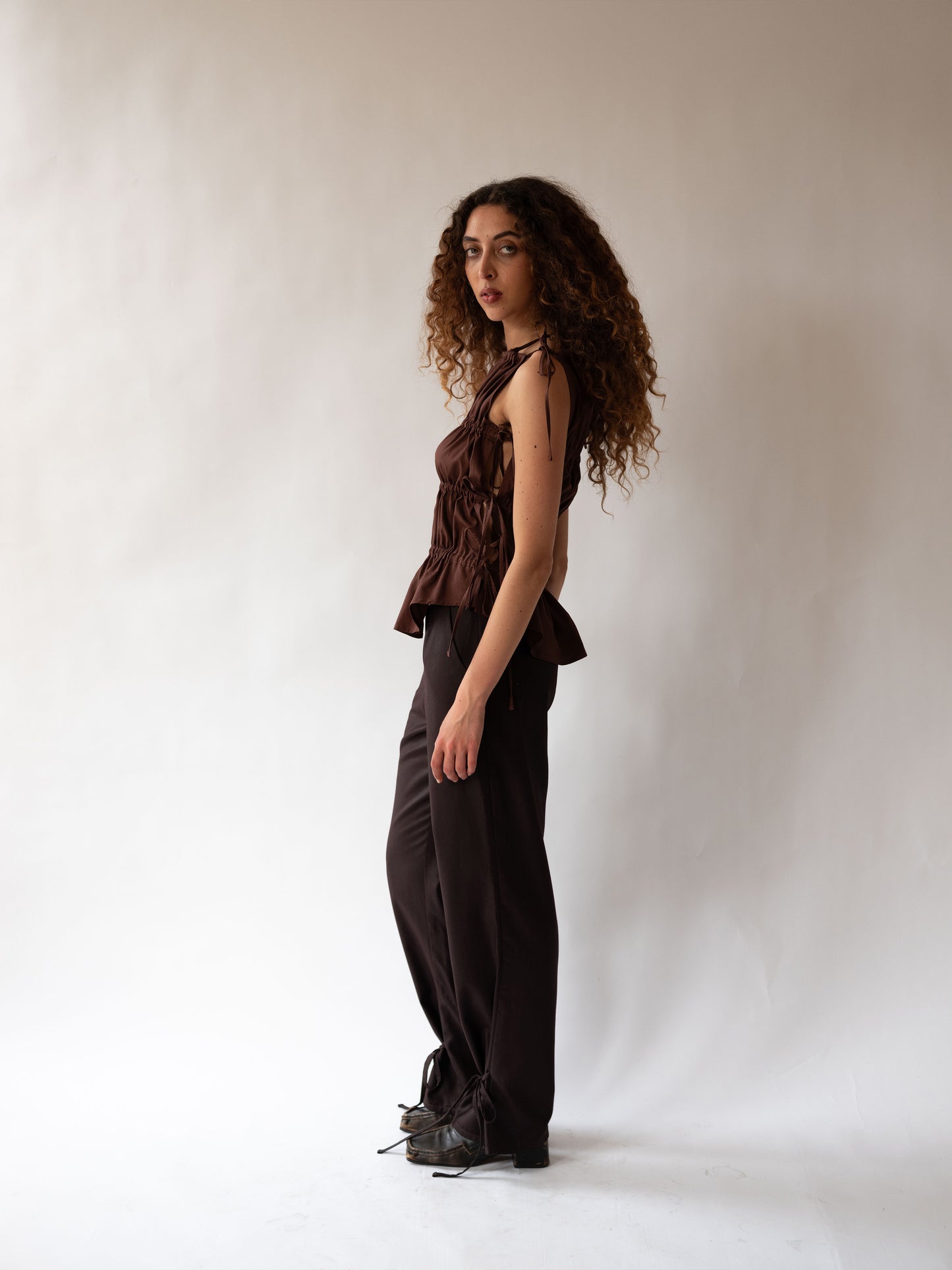 Ruched Vest Espresso