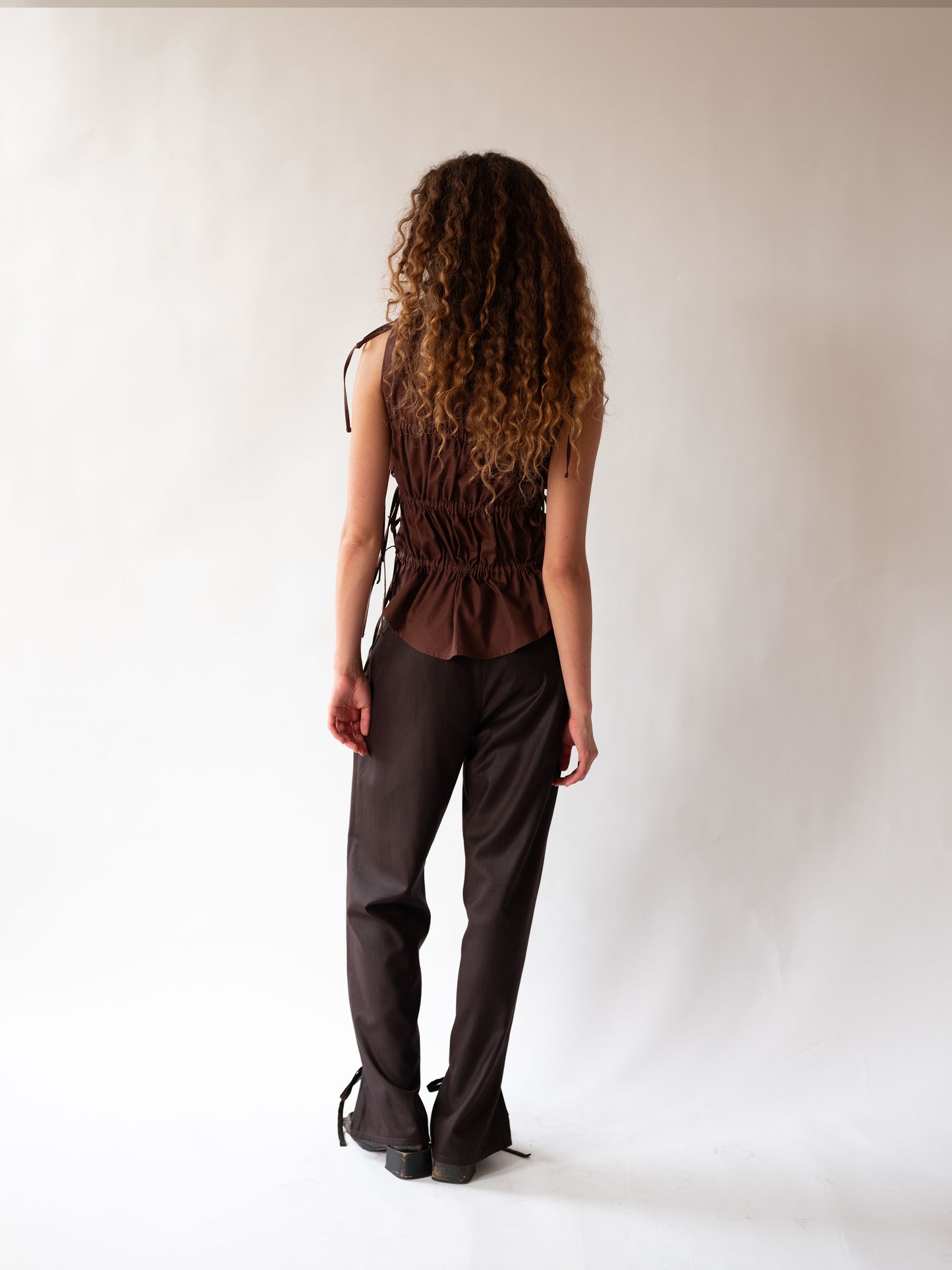 Ruched Vest Espresso