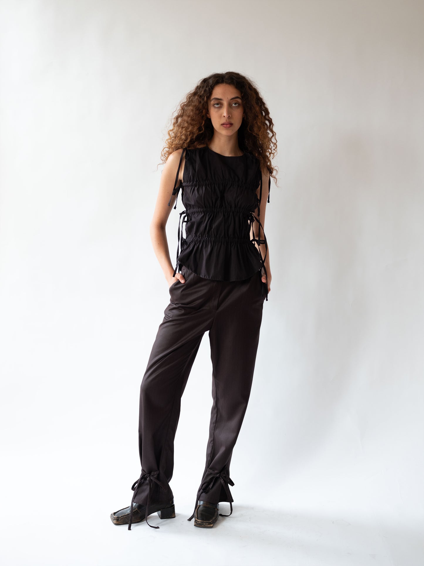 Ruched Vest Black