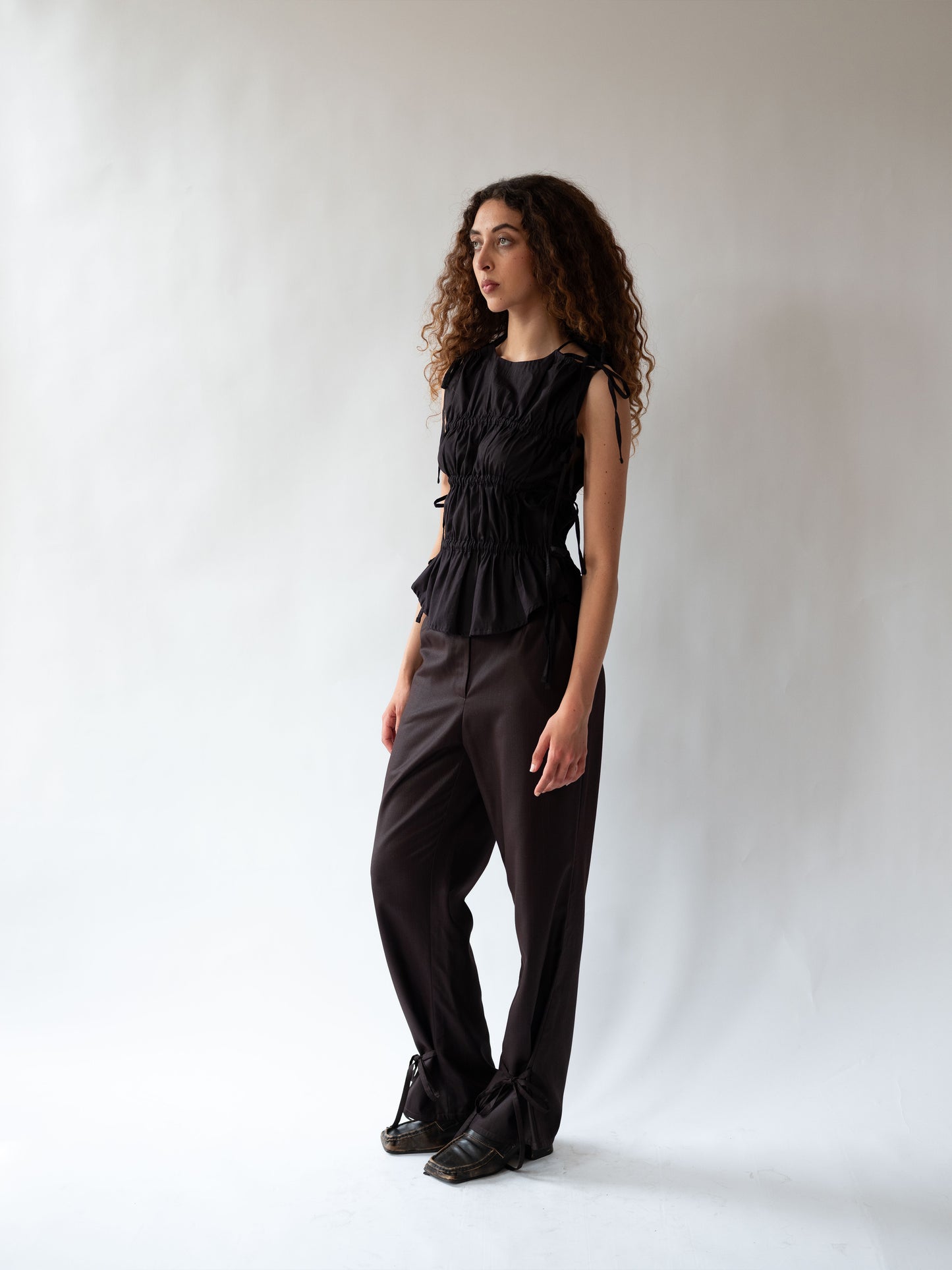 Ruched Vest Black
