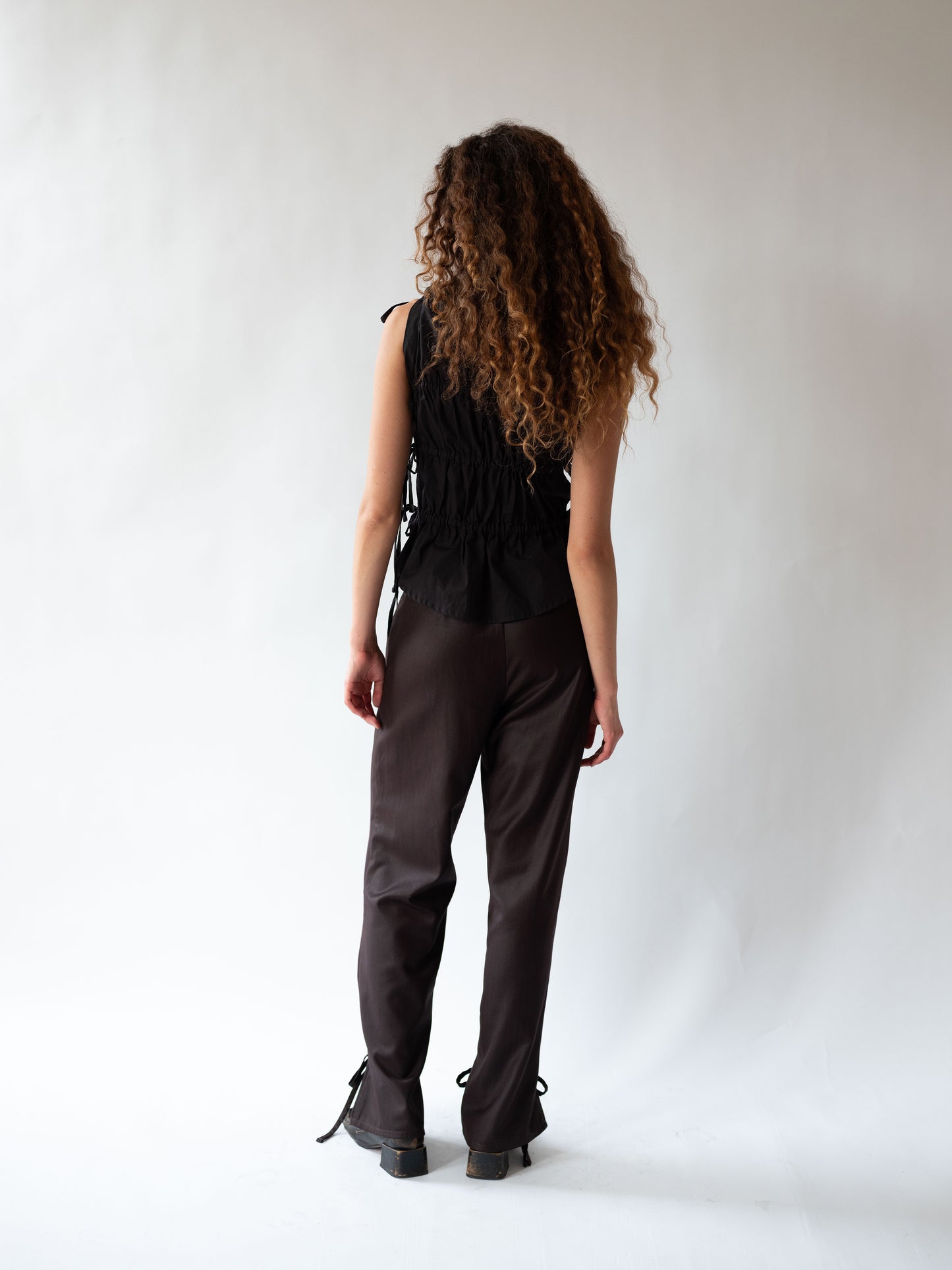 Ruched Vest Black