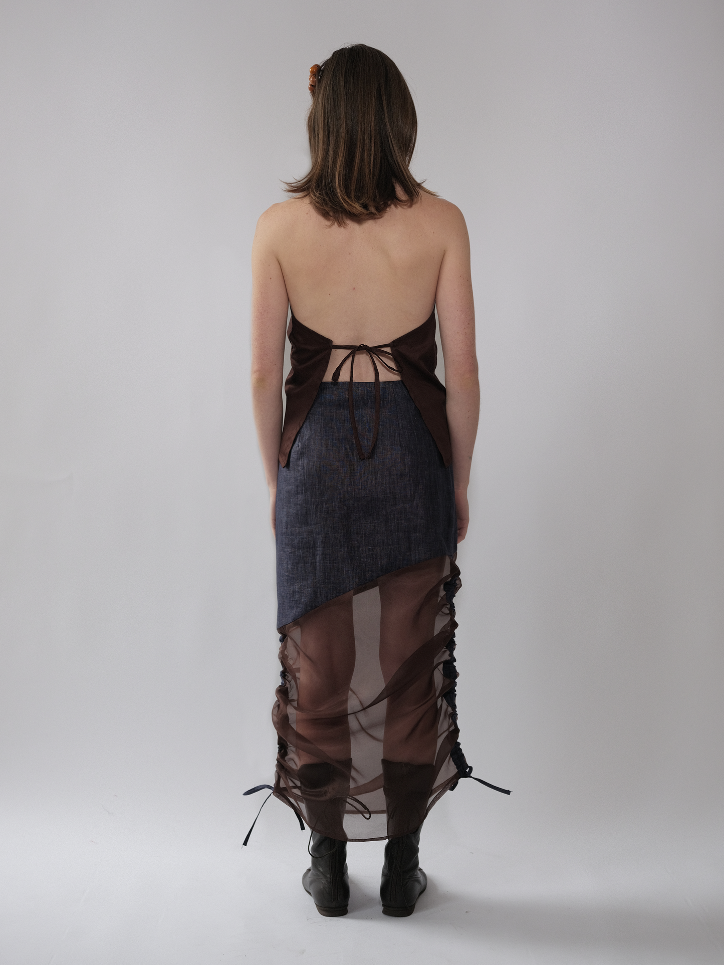 Silk Rushed Skirt