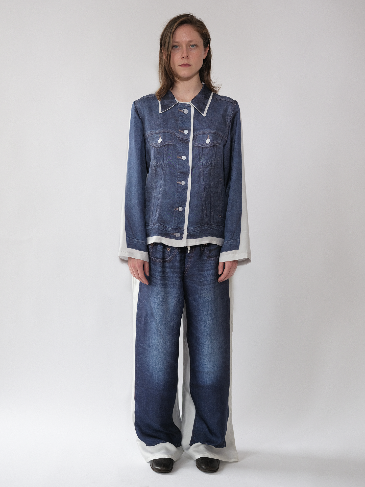 Double "Denim" Silk Shirt