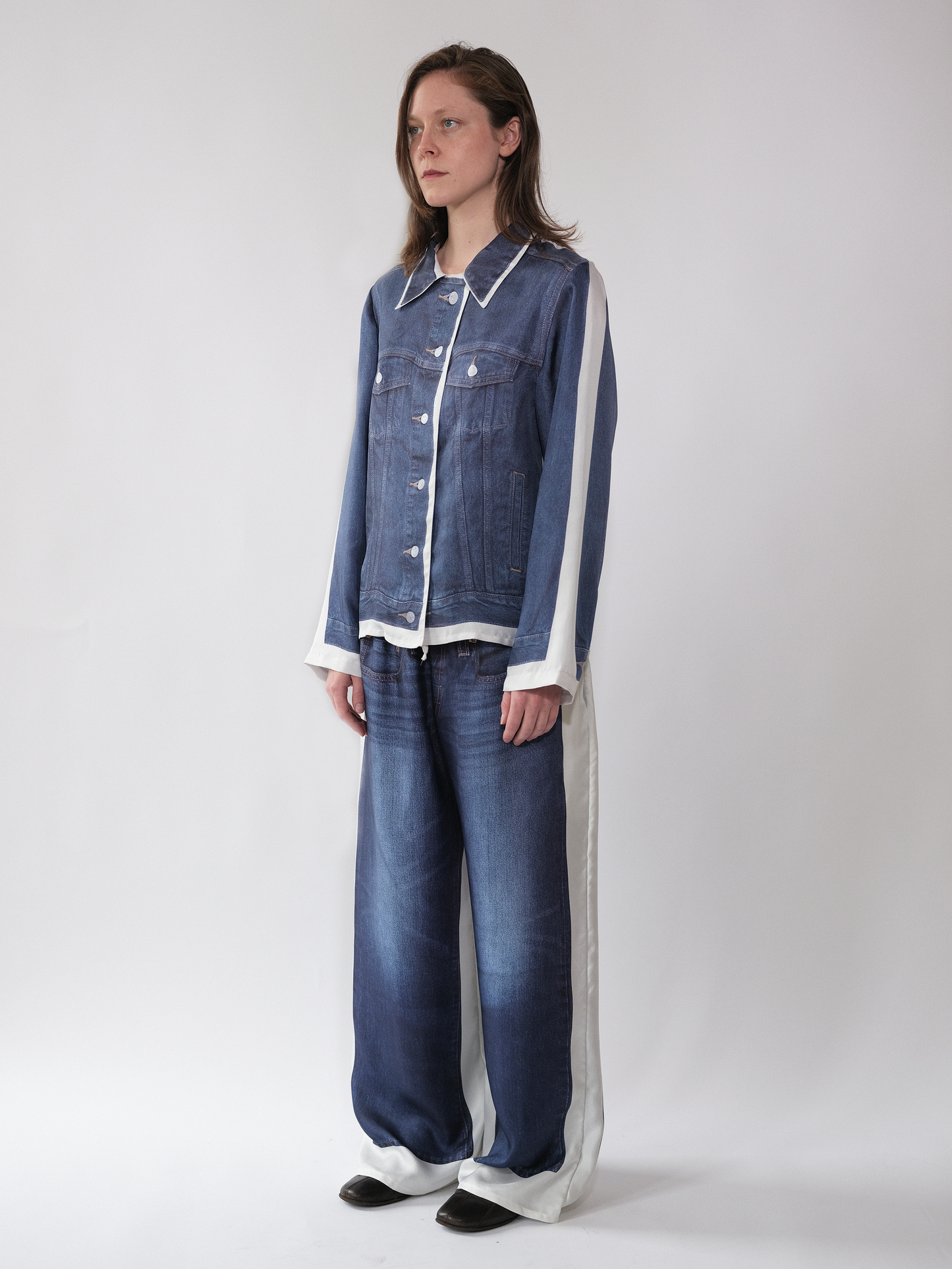 Double "Denim" Silk Shirt