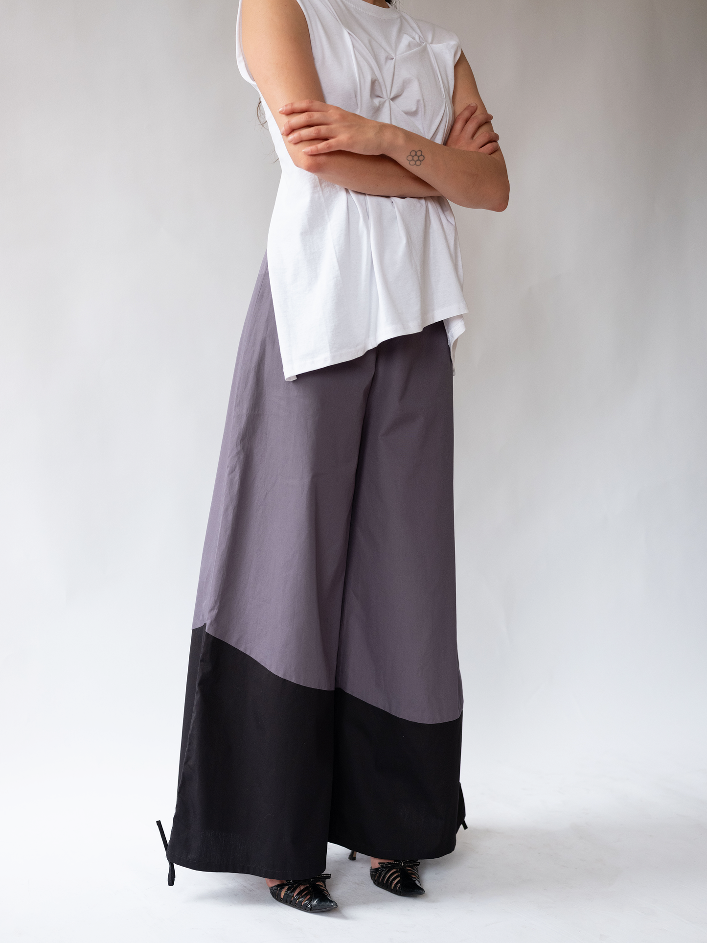 Asymmetrical Wide Leg Trousers