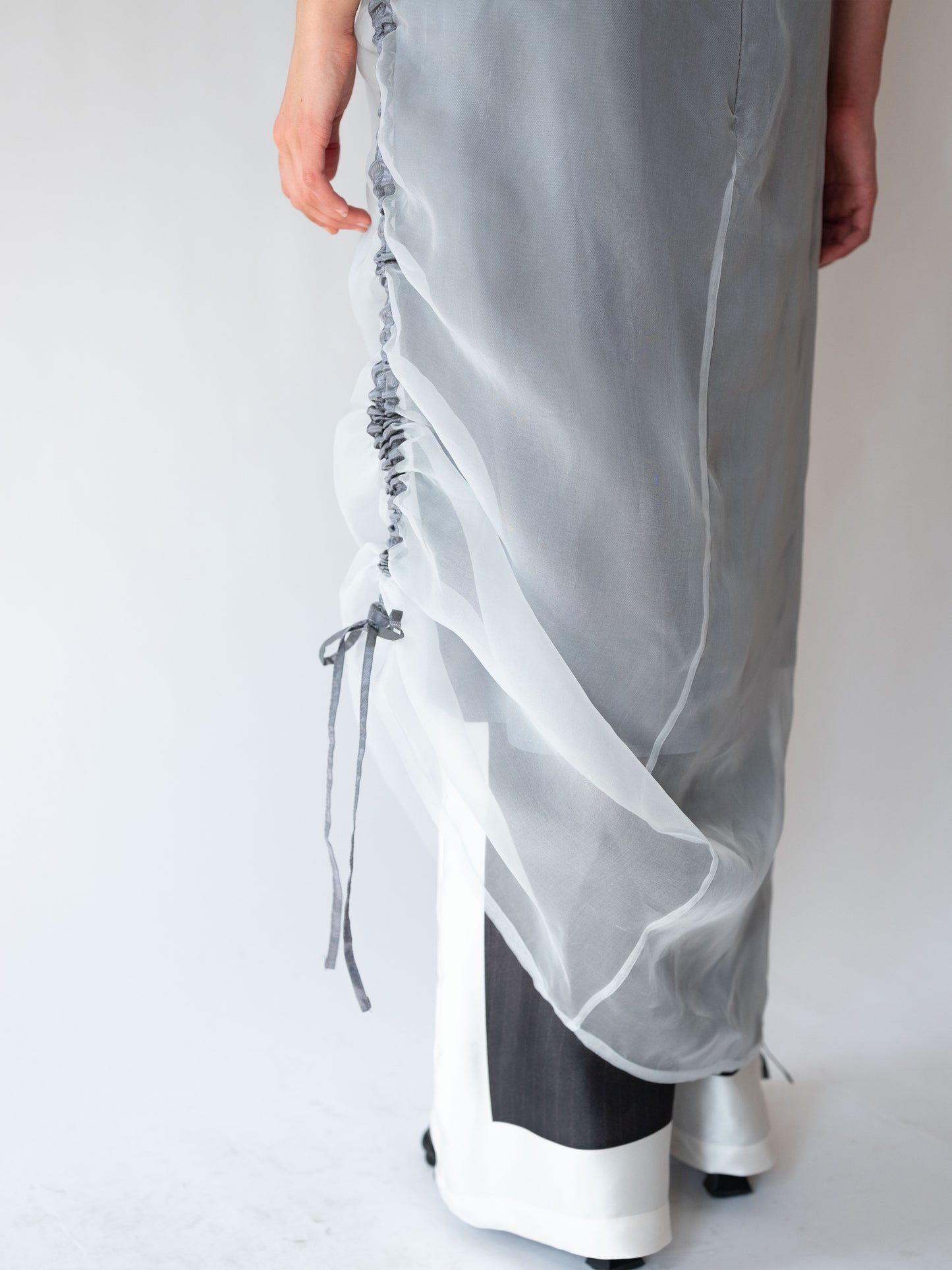 Rushed Detail Dress Blue/ Black