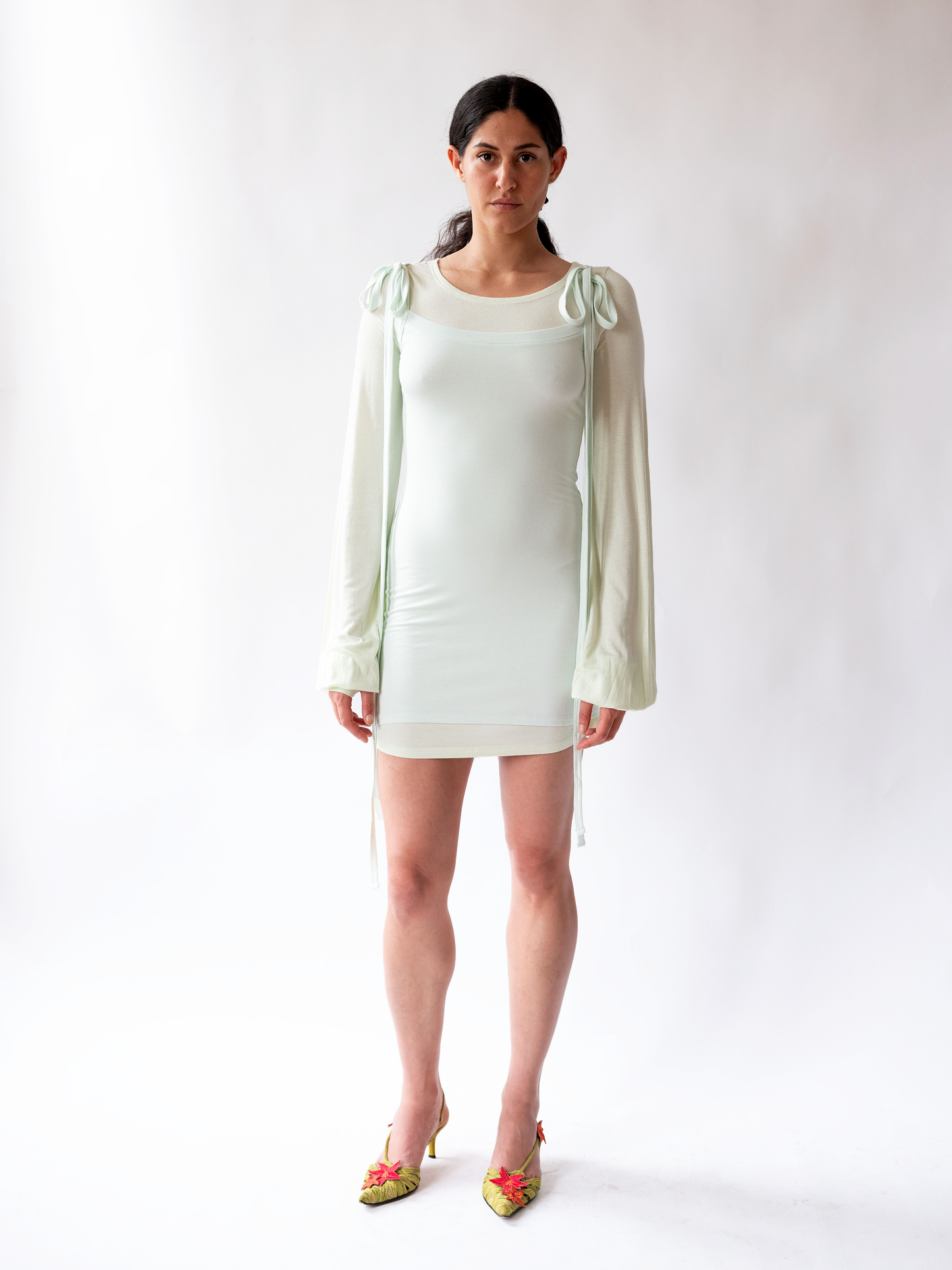 Layered Mini Dress - Dolphin
