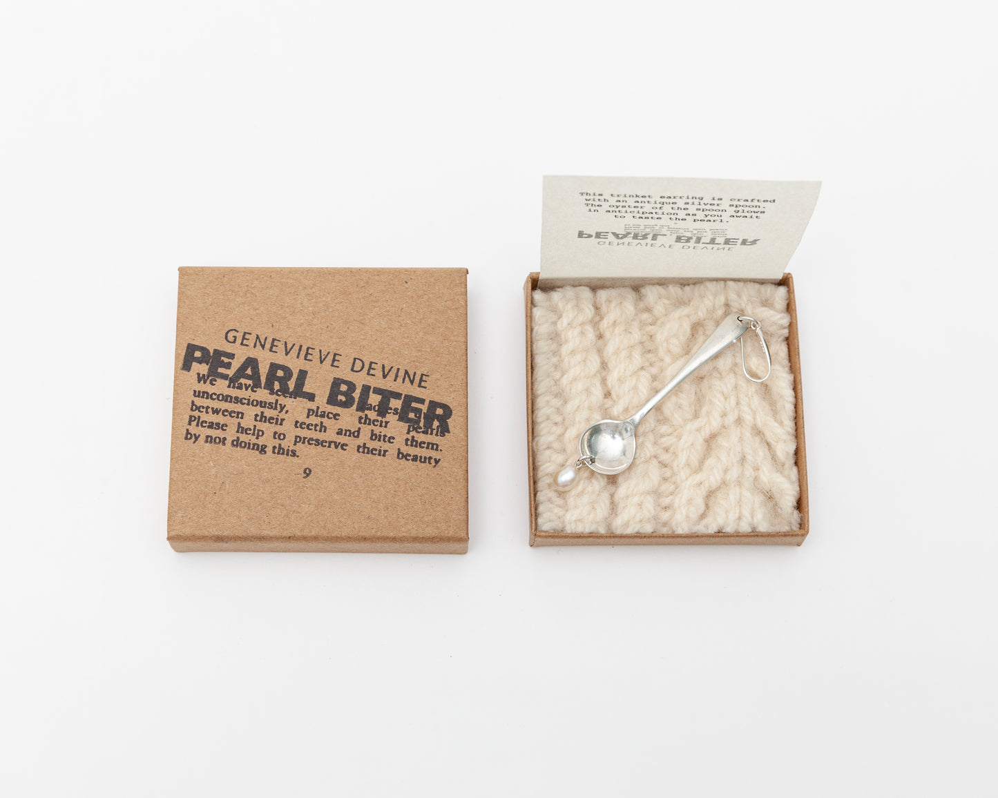 Pearl Drop Silver Spoon Earring