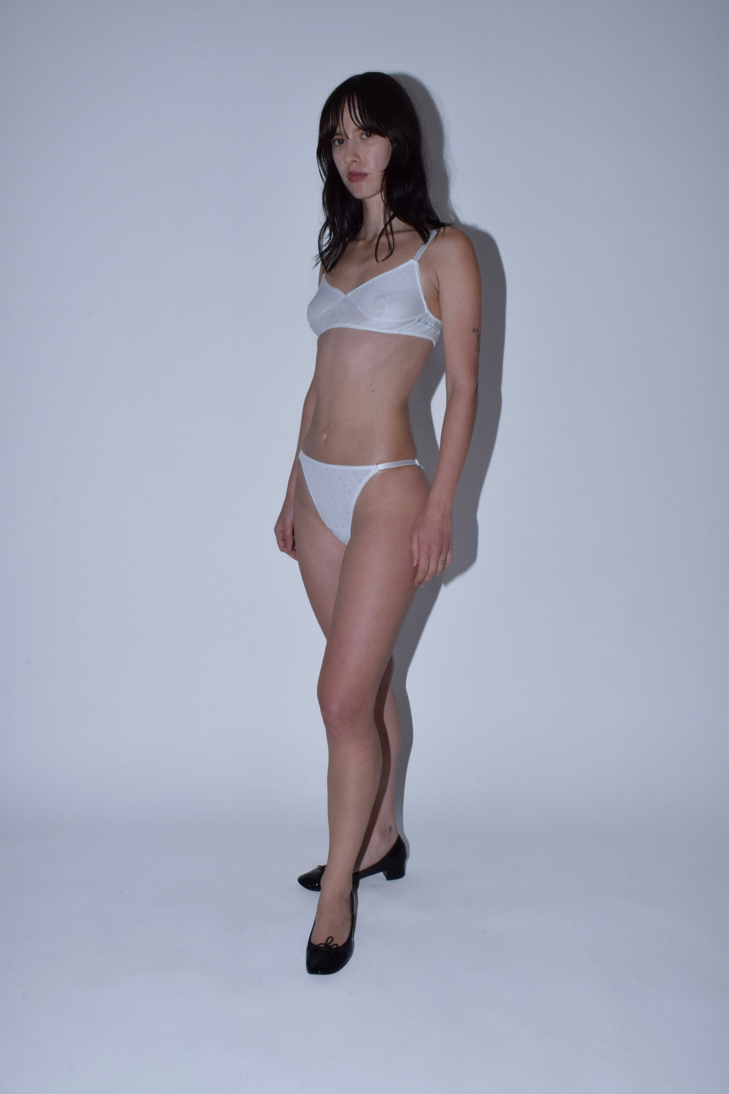 White Pointelle Bra