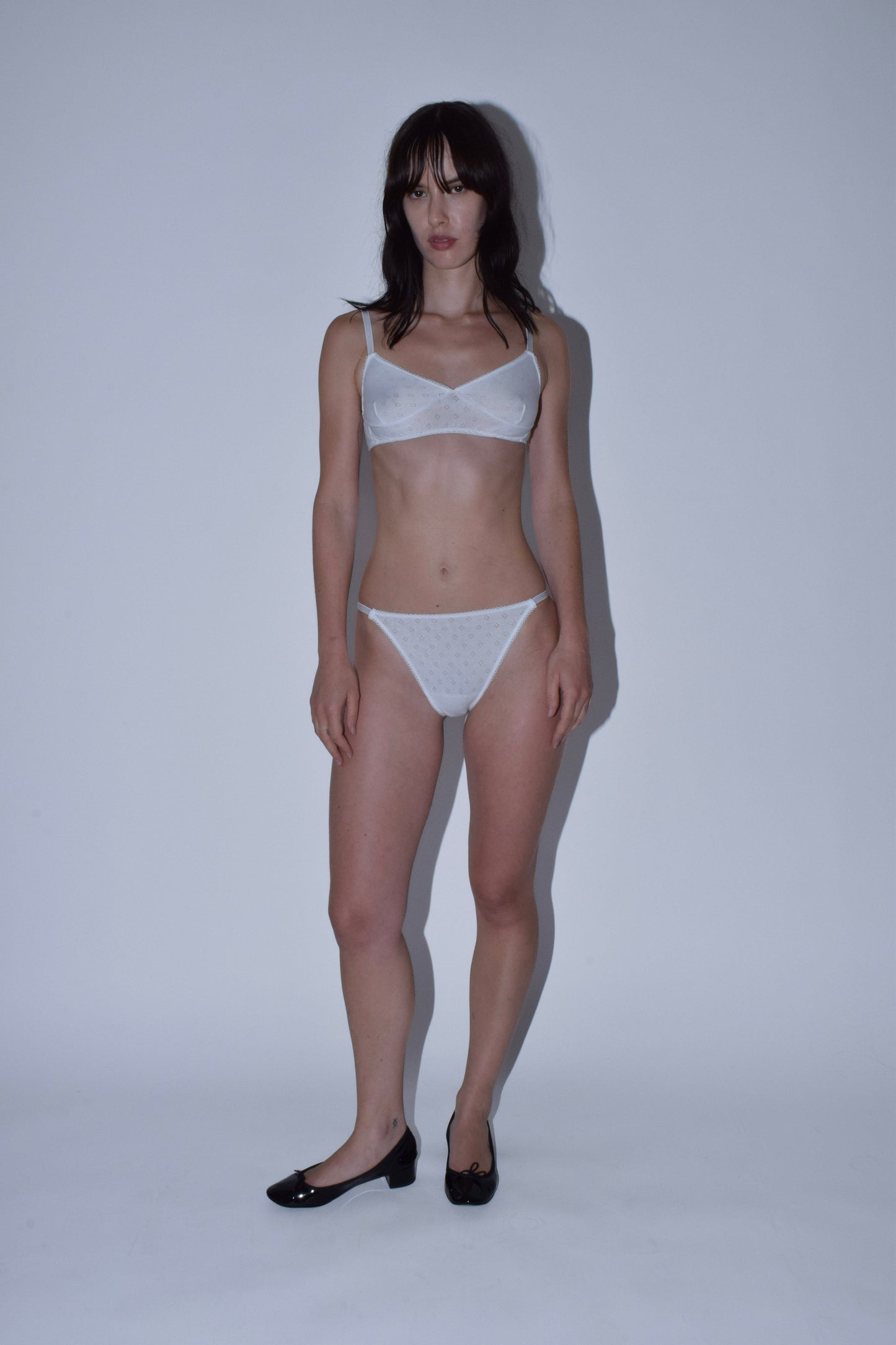 White Pointelle High Rise Knickers