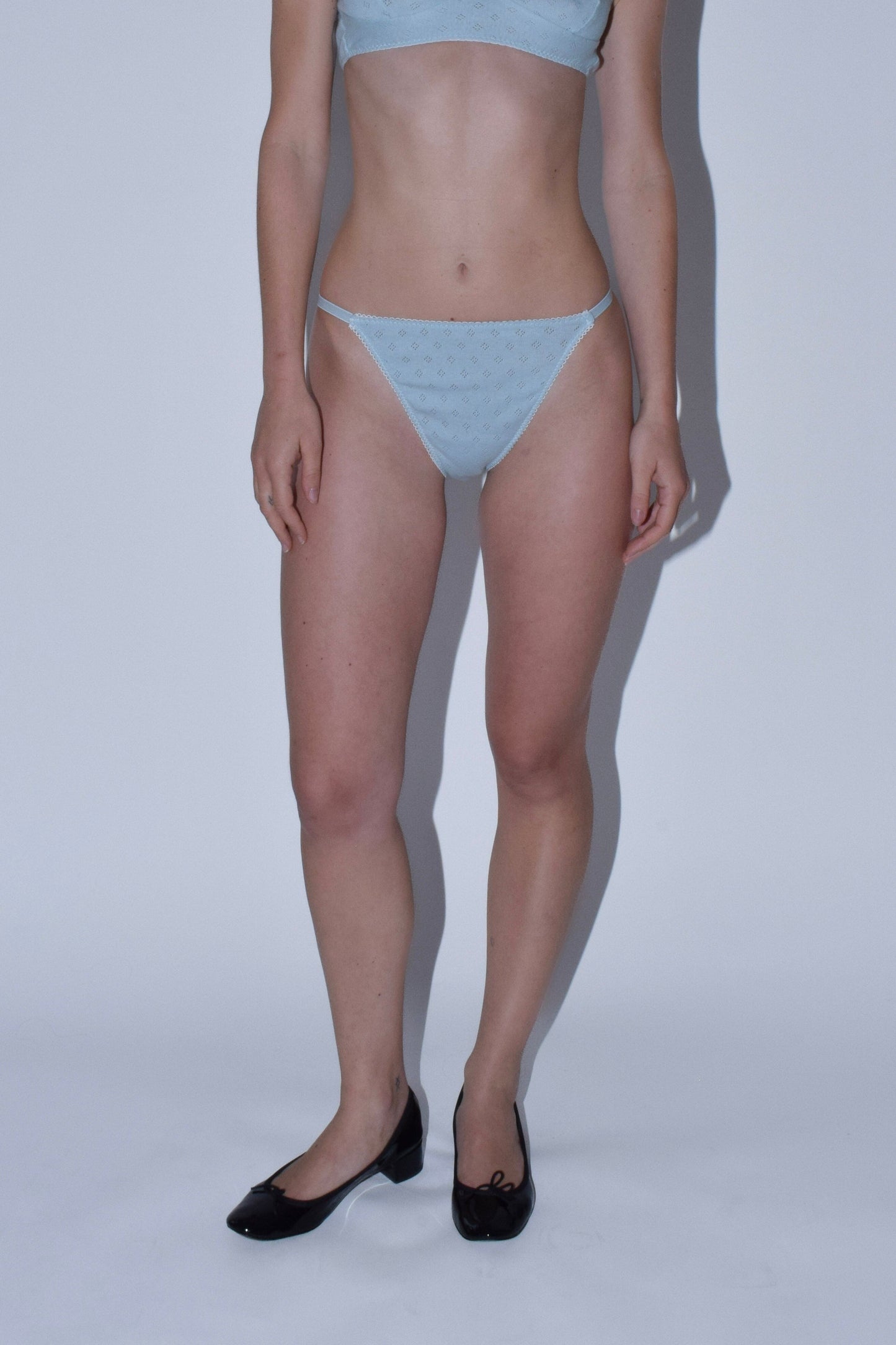 Blue Pointelle High Rise Knickers